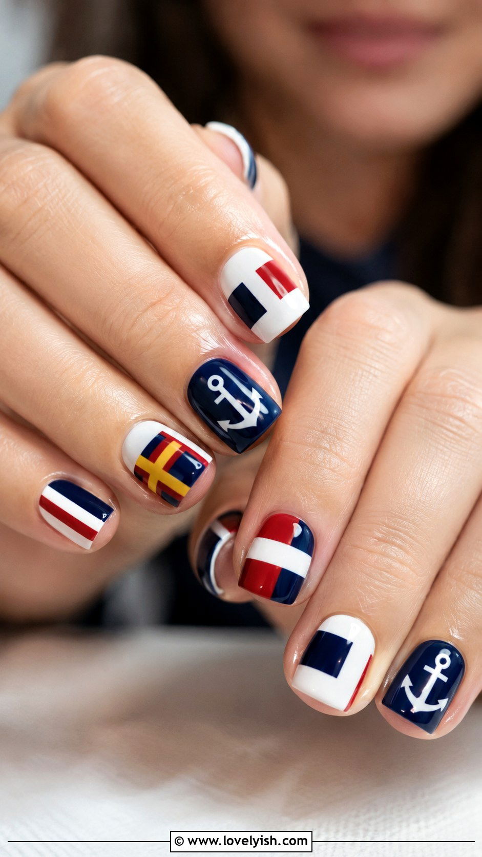 Nautical Flag Anchor Design - 50 anchor nail designs - 50 anchor nail designs