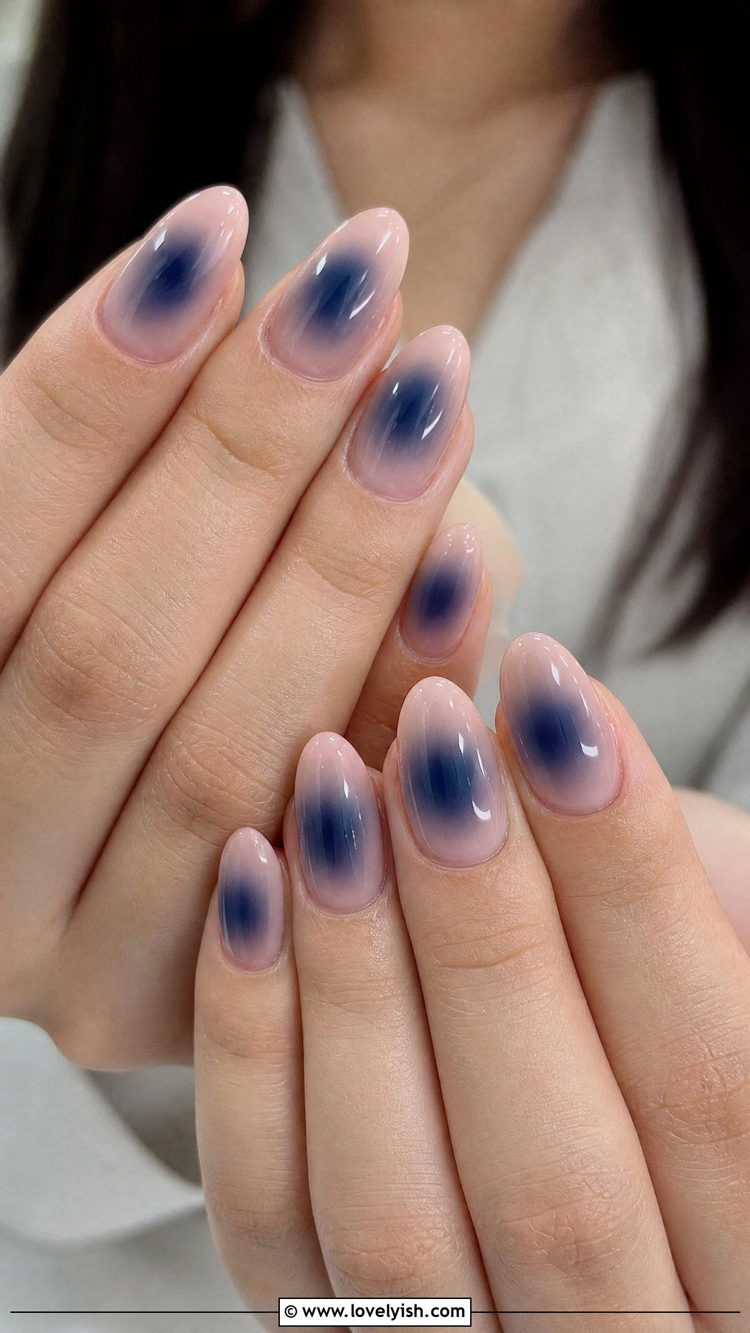 Navy Blue Aura Nails - 50 dark blue nail designs - 50 dark blue nail designs