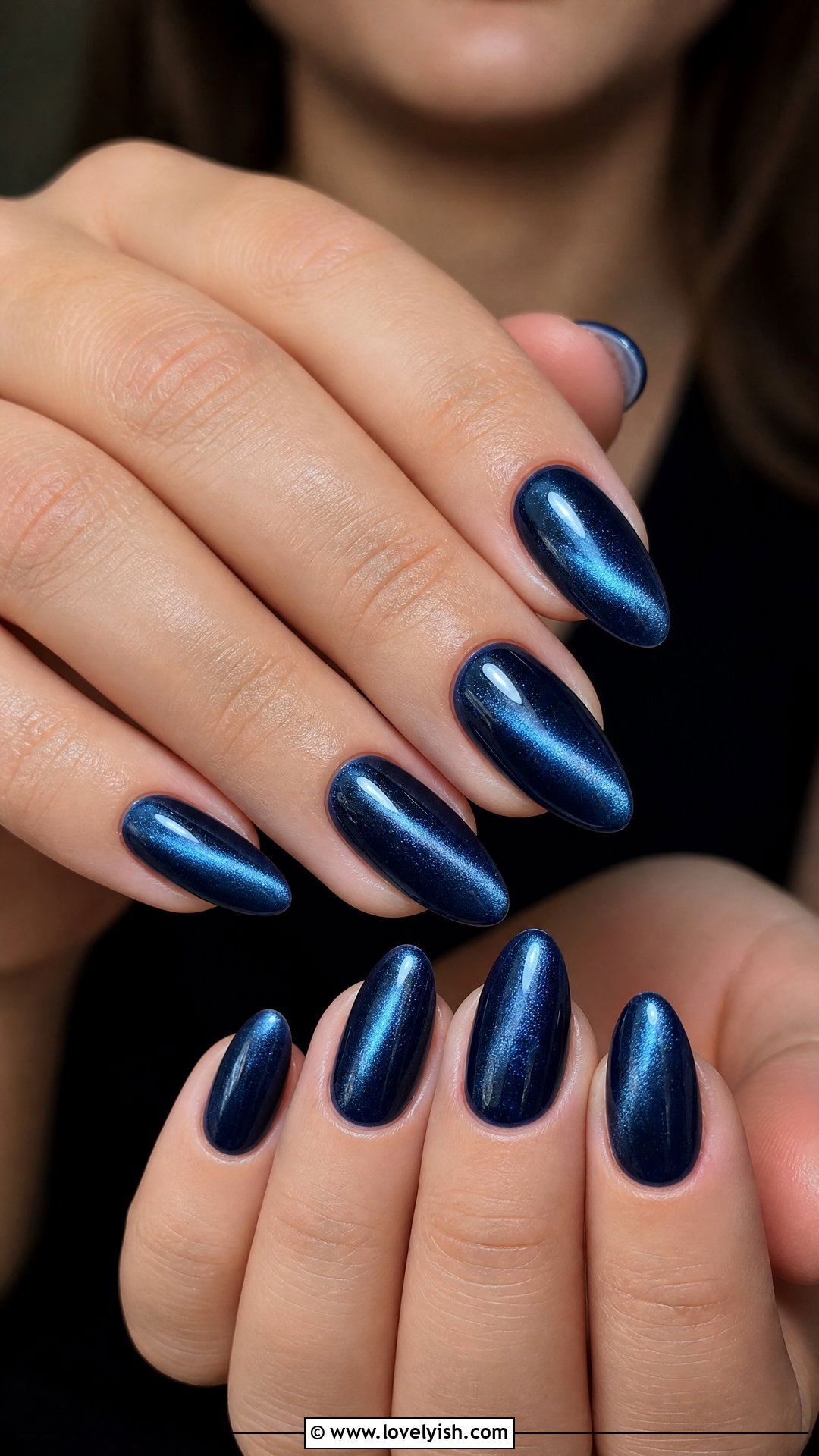 Navy Blue Cat Eye Nails - 38 cat eye nail designs - 38 cat eye nail designs