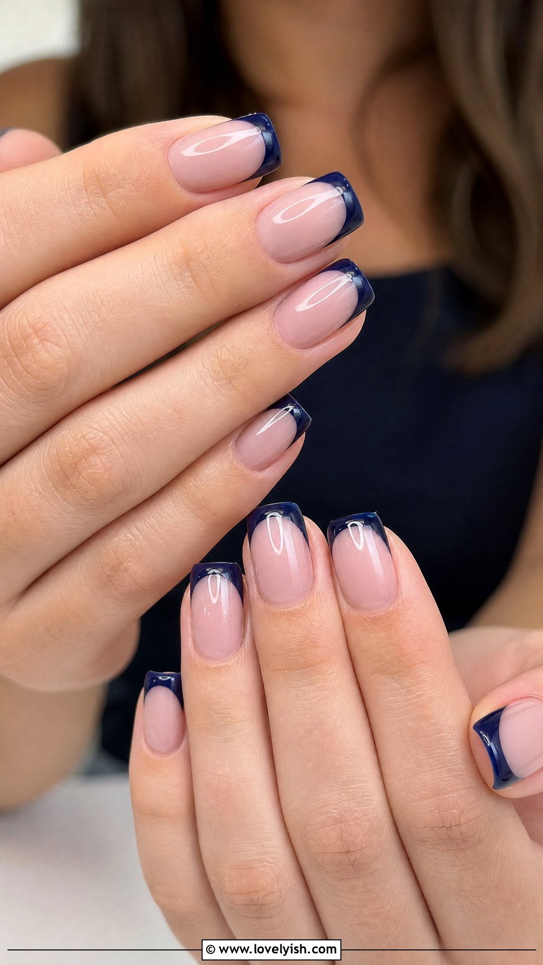Navy Blue French Tip Nails - 50 blue nails - 50 blue nails
