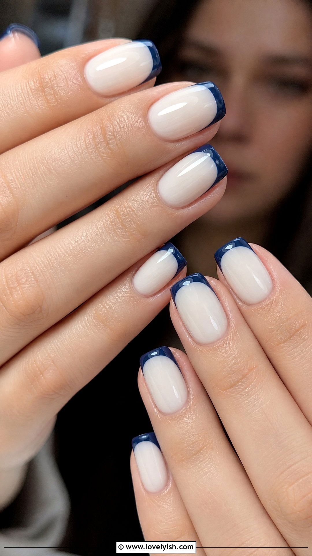 Navy Blue French Tip Nails - 50 colored french tip nails - 50 colored french tip nails