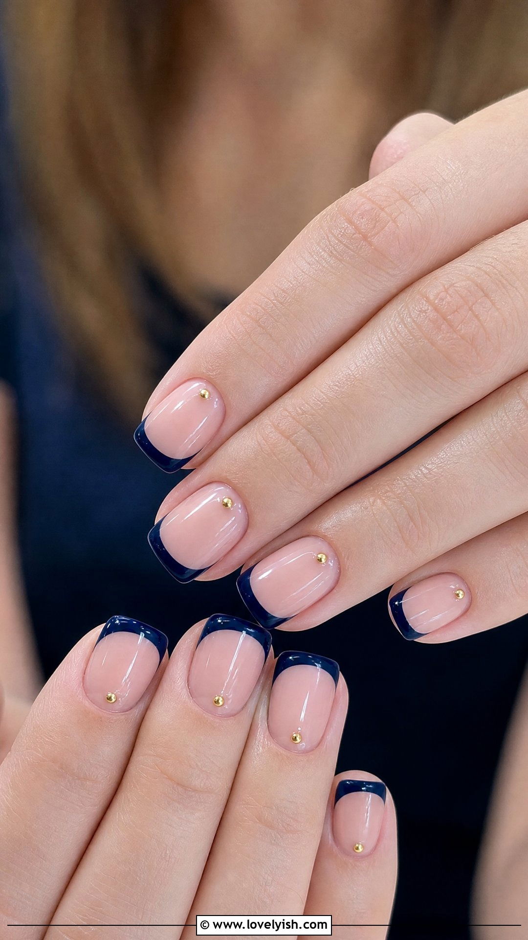 Navy Blue French Tip Nails - 50 dark blue nail designs - 50 dark blue nail designs