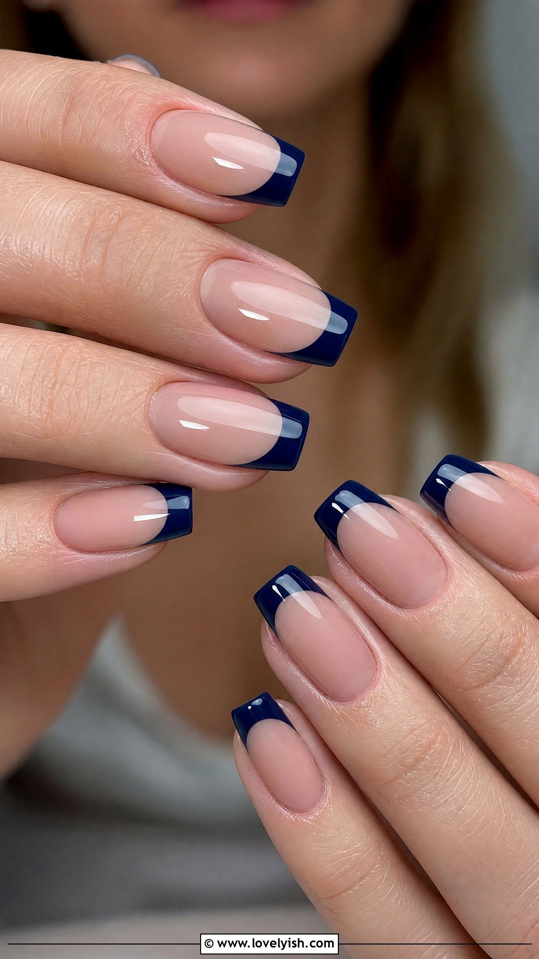 Navy Blue French Tip - 50 french manicure - 50 french manicure