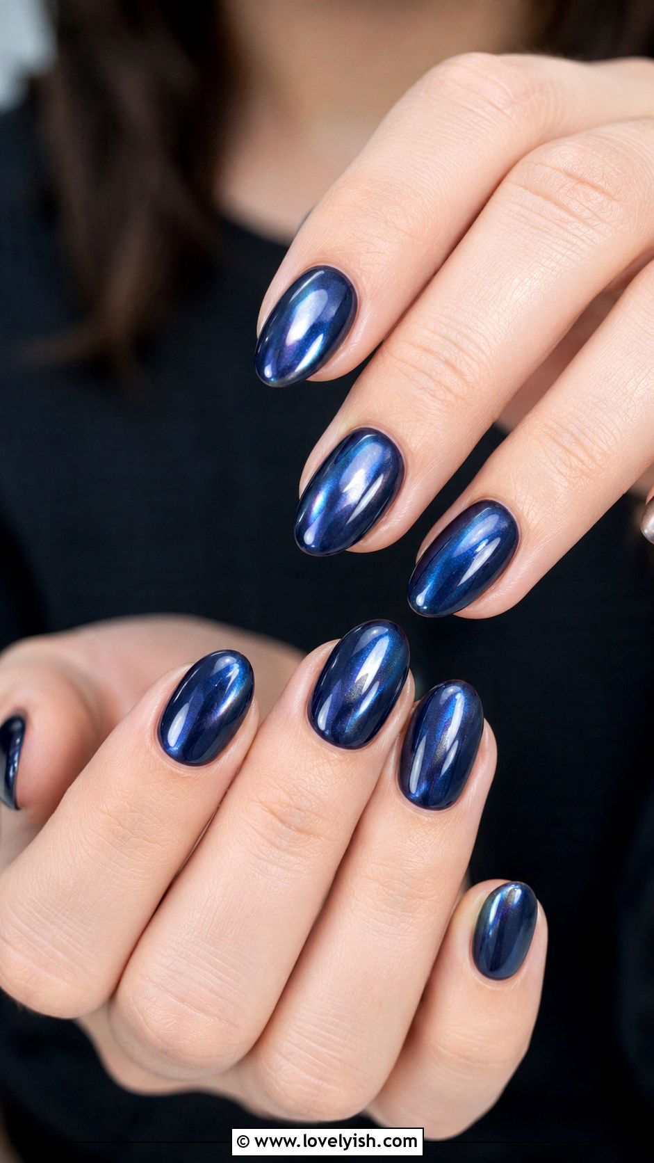 Navy Blue Glazed Donut Nails - 50 navy blue nail designs - 50 navy blue nail designs