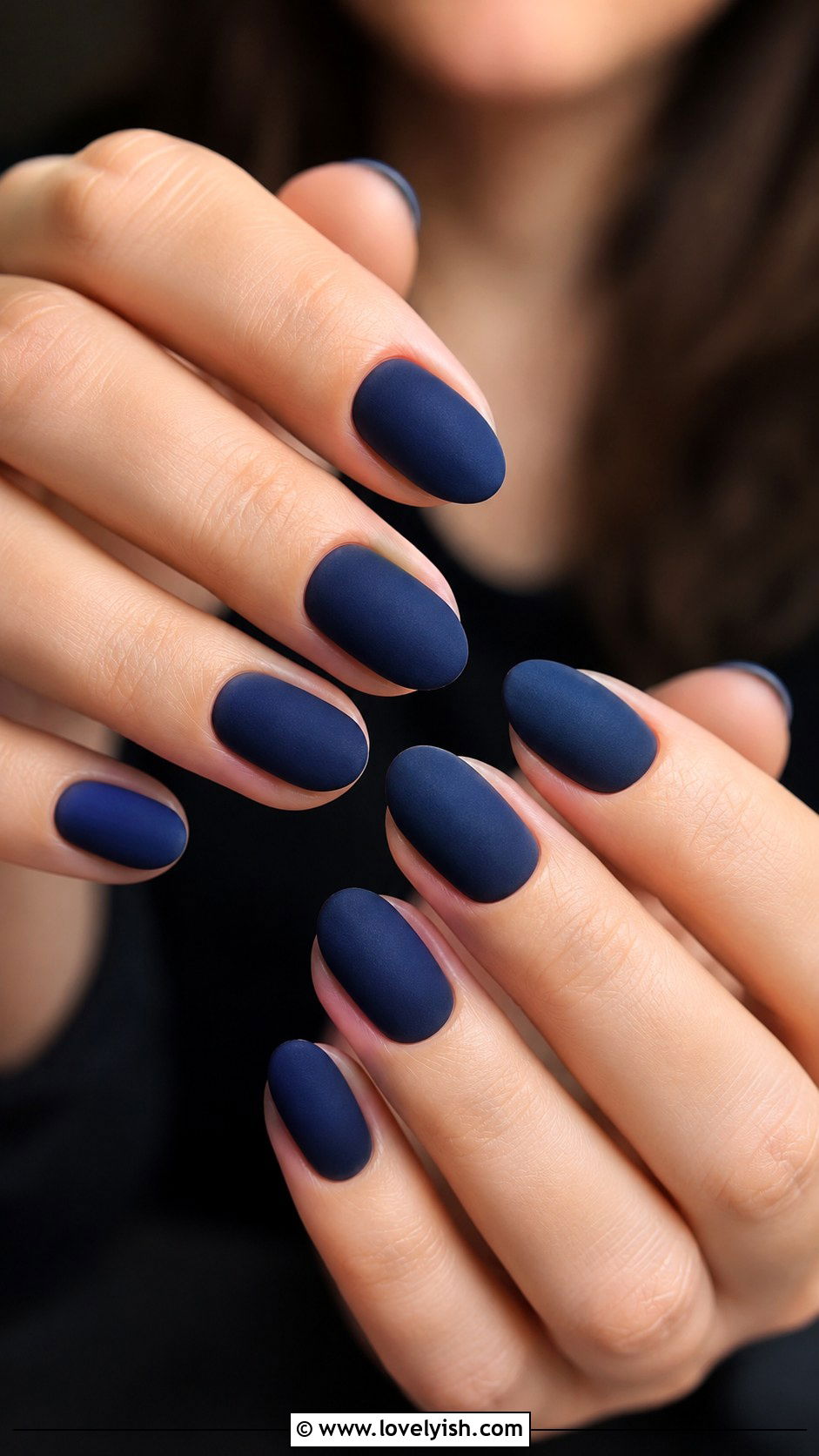 Navy Blue Matte Nails - 50 navy blue nail designs - 50 navy blue nail designs