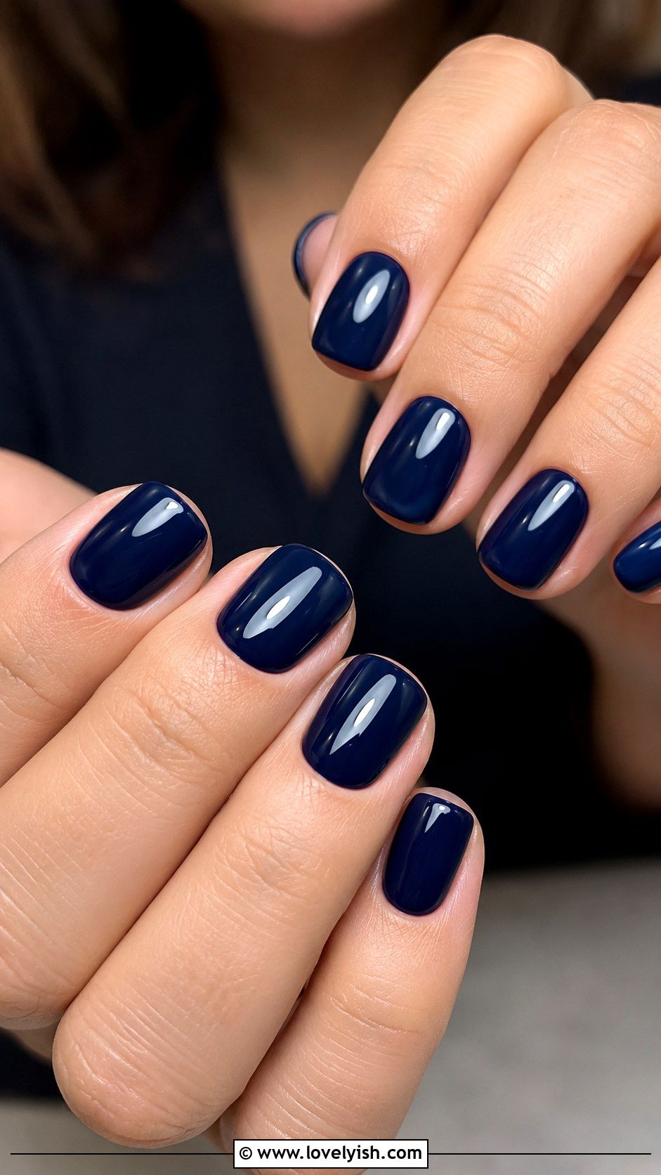Navy Blue Minimalist Nails - 50 mens nail design ideas - 50 mens nail design ideas