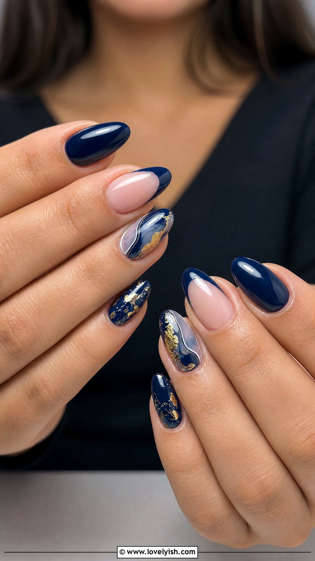 Navy Blue Mix and Match Nails - 50 dark blue nail designs - 50 dark blue nail designs
