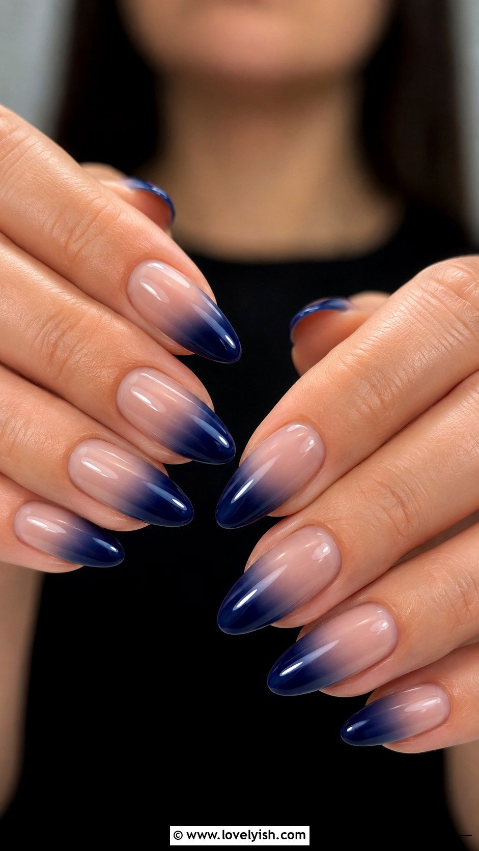 Navy Blue Ombre French Nails - 50 ombre french nails - 50 ombre french nails