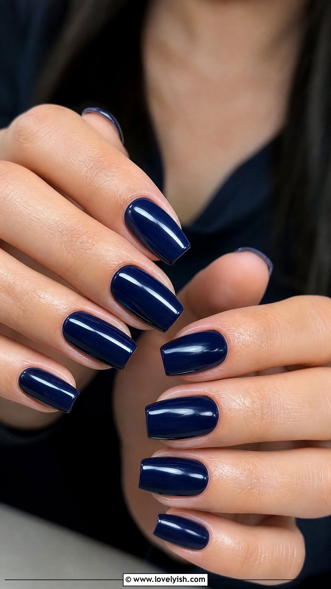 Navy Blue Short Coffin Nails - 50 short coffin nails - 50 short coffin nails