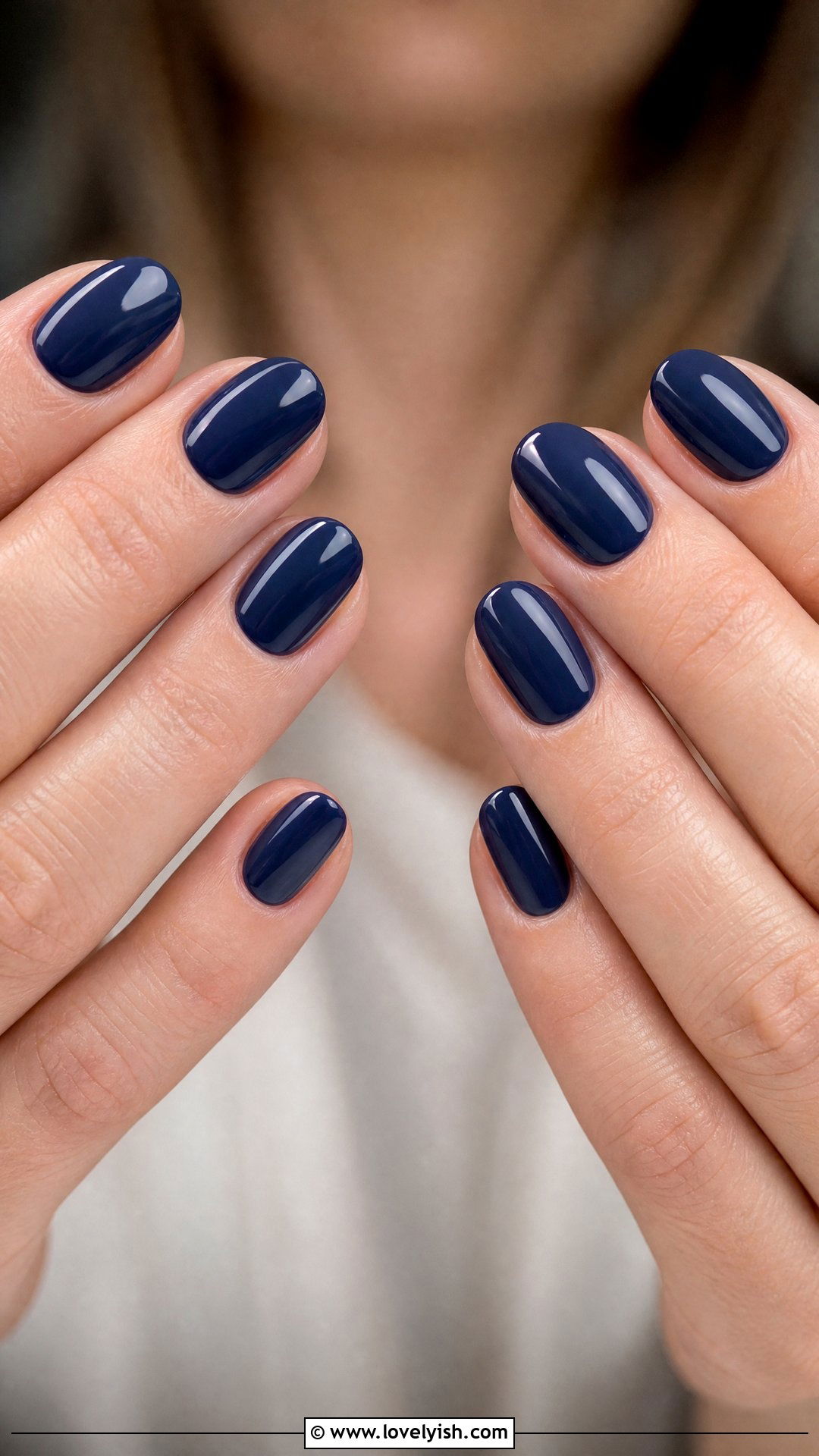 Navy Blue Short Oval Nails - 50 short oval nails - 50 short oval nails