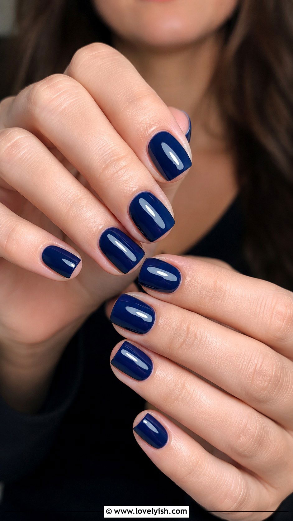 Navy Blue Short Square Nails - 50 work appropriate nails - 50 work appropriate nails