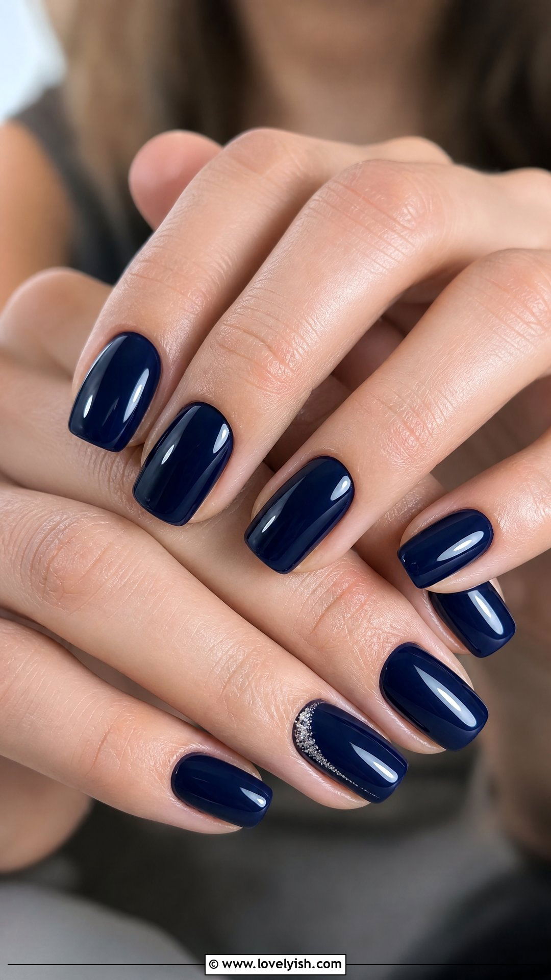 Navy Blue Squoval Nails - 50 squoval nails - 50 squoval nails