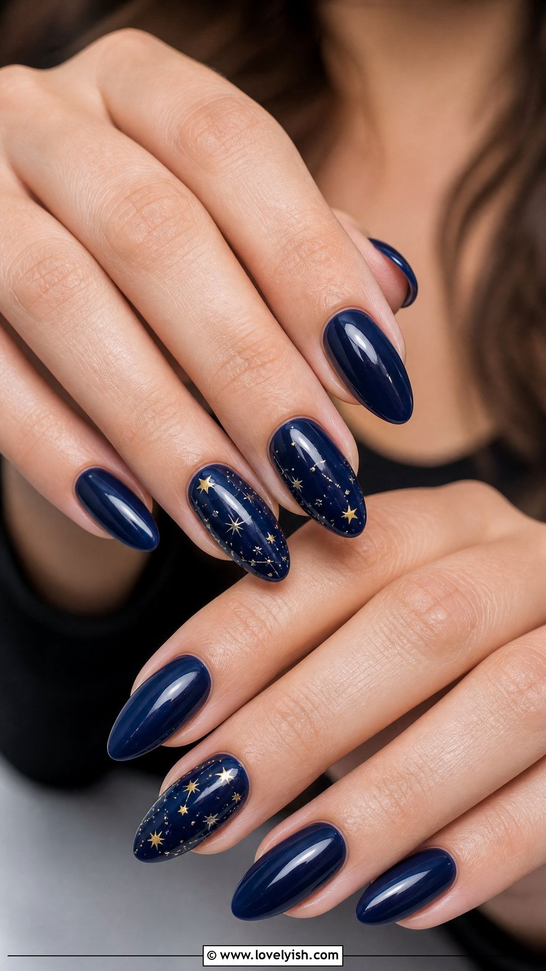 Navy Blue Star Nails - 50 pictures of nail designs - 50 pictures of nail designs