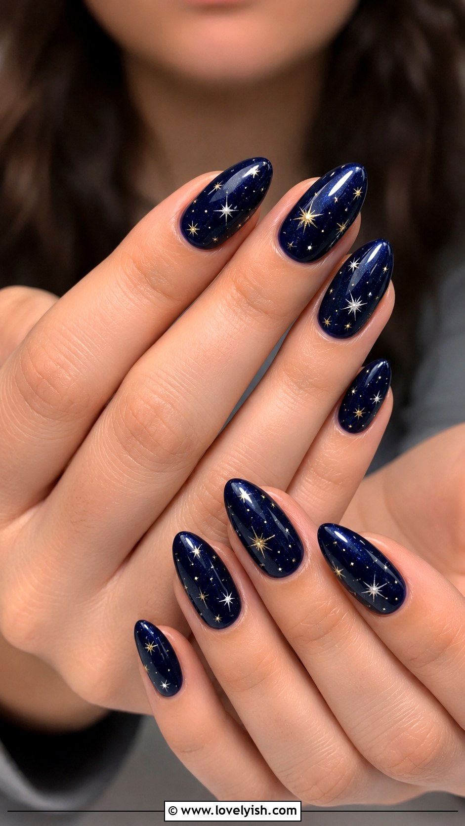Navy Blue Star Prom Nails - 50 prom nails - 50 prom nails