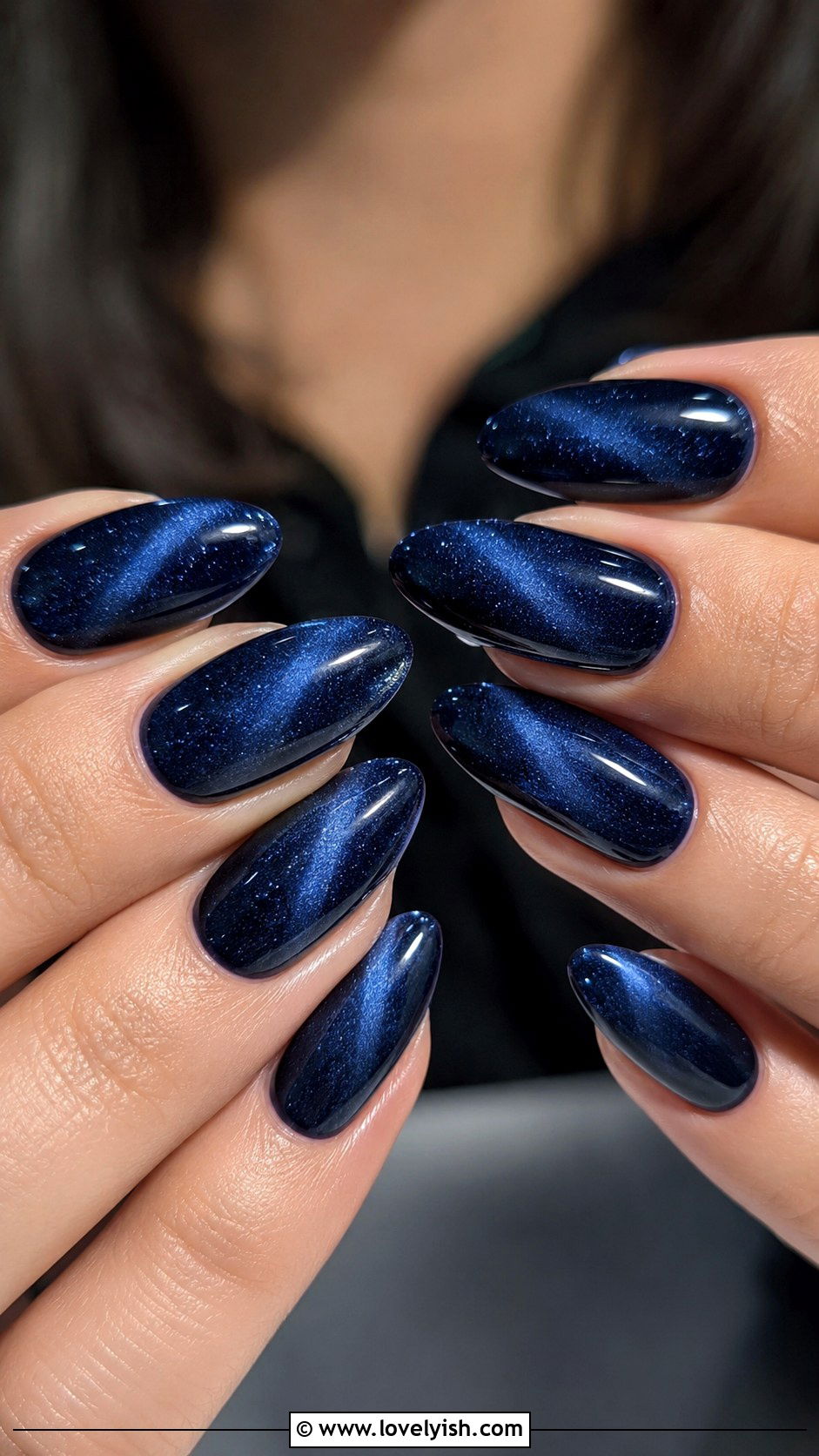 Navy Blue Velvet Nails - 50 navy blue nail designs - 50 navy blue nail designs