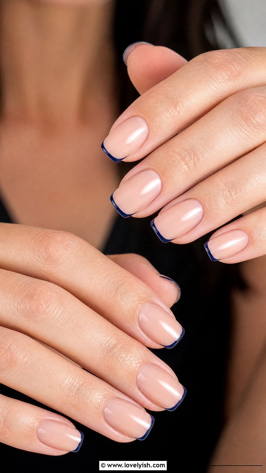 Navy Hairline French Tips - 50 minimalist french tips - 50 minimalist french tips