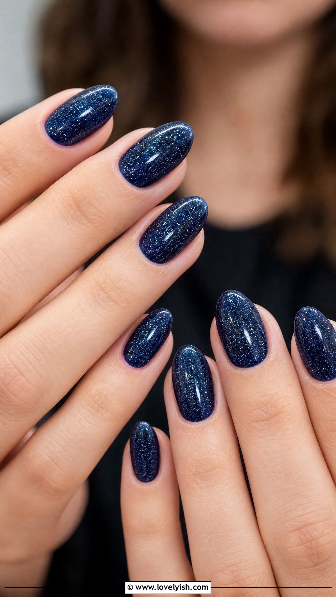 Navy Stardust Sparkle Nails - 50 sparkly nails - 50 sparkly nails