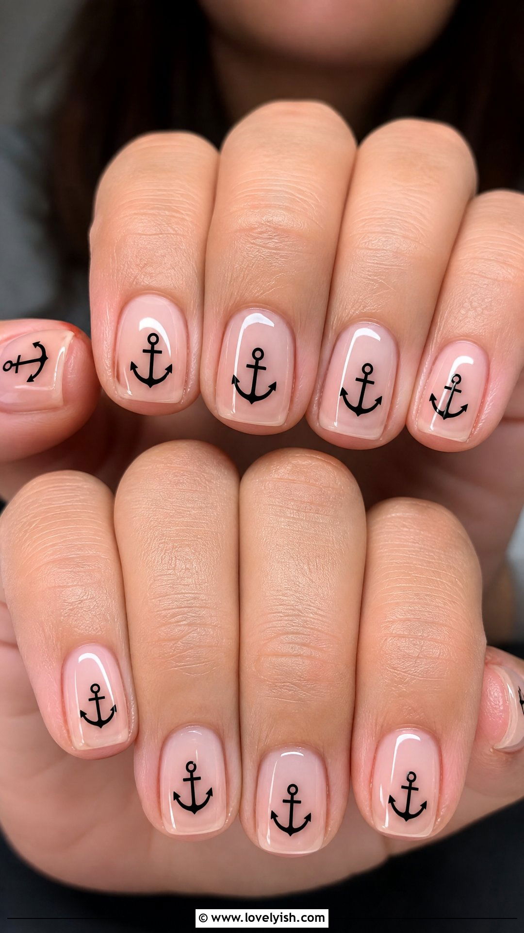 Negative Space Anchor Design - 50 anchor nail designs - 50 anchor nail designs