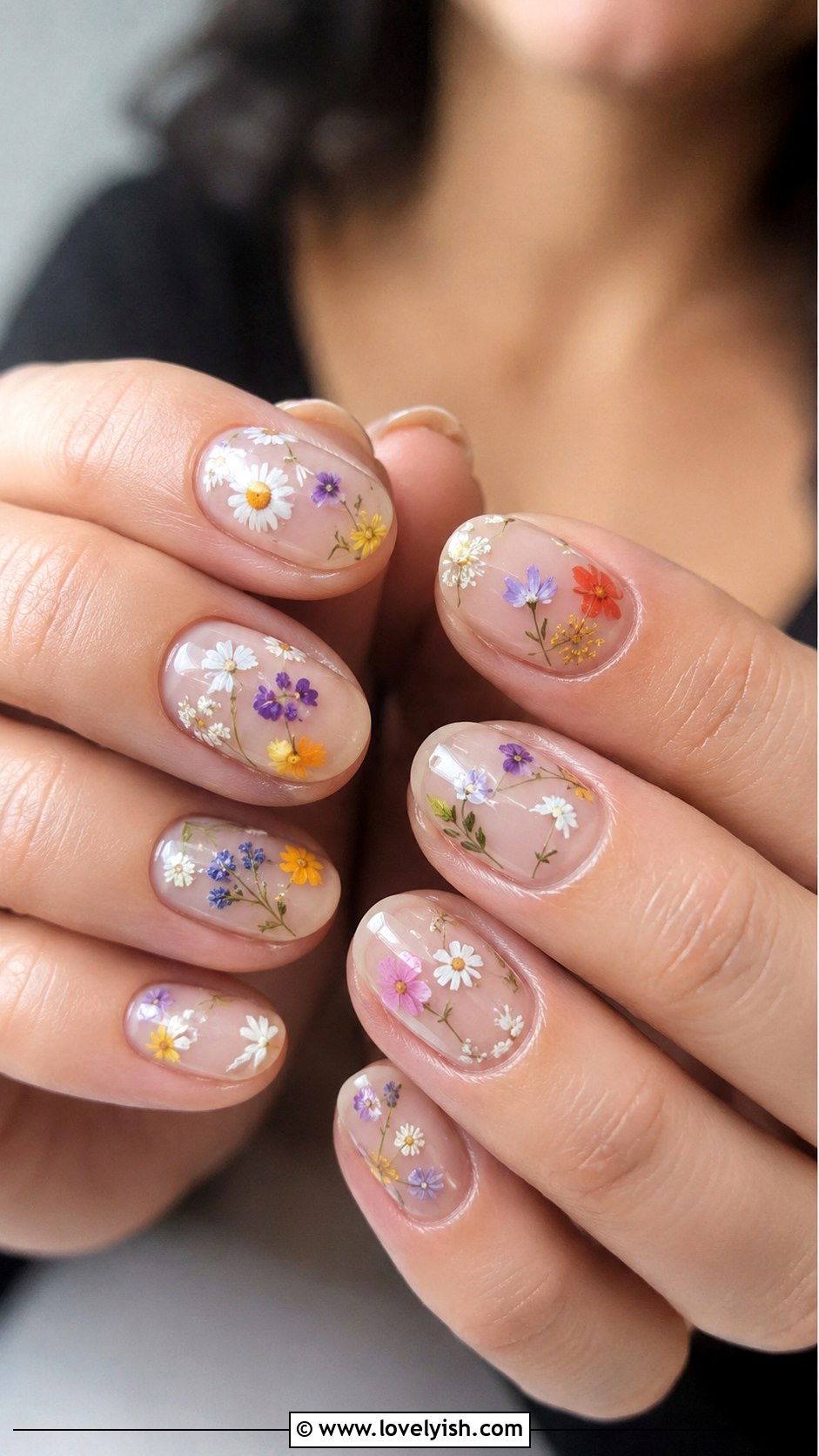 Negative Space Flower Nails - 38 flower nail art ideas - 38 flower nail art ideas