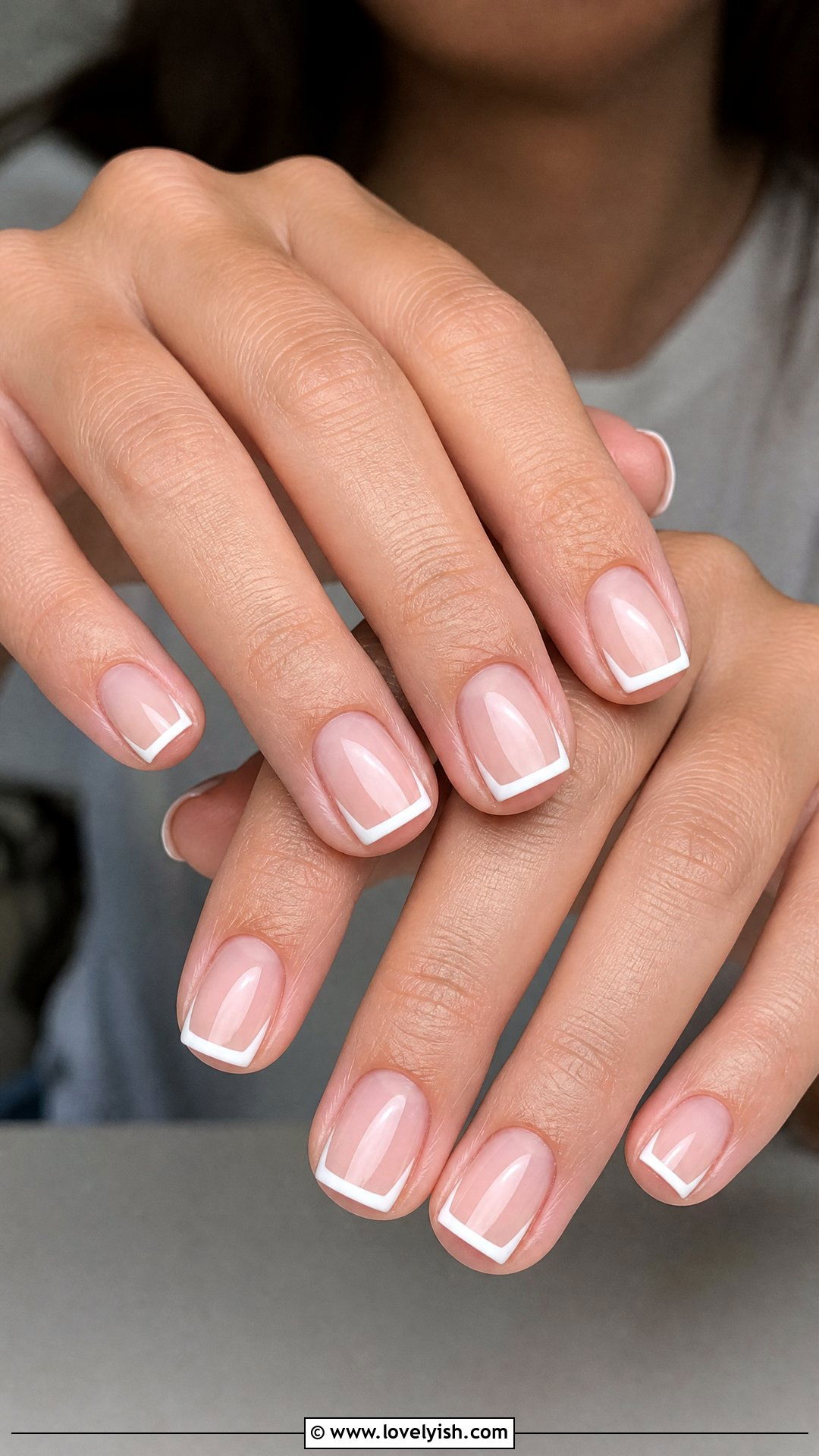 Negative Space French Tip Short Nails - 50 short french tip nails - 50 short french tip nails