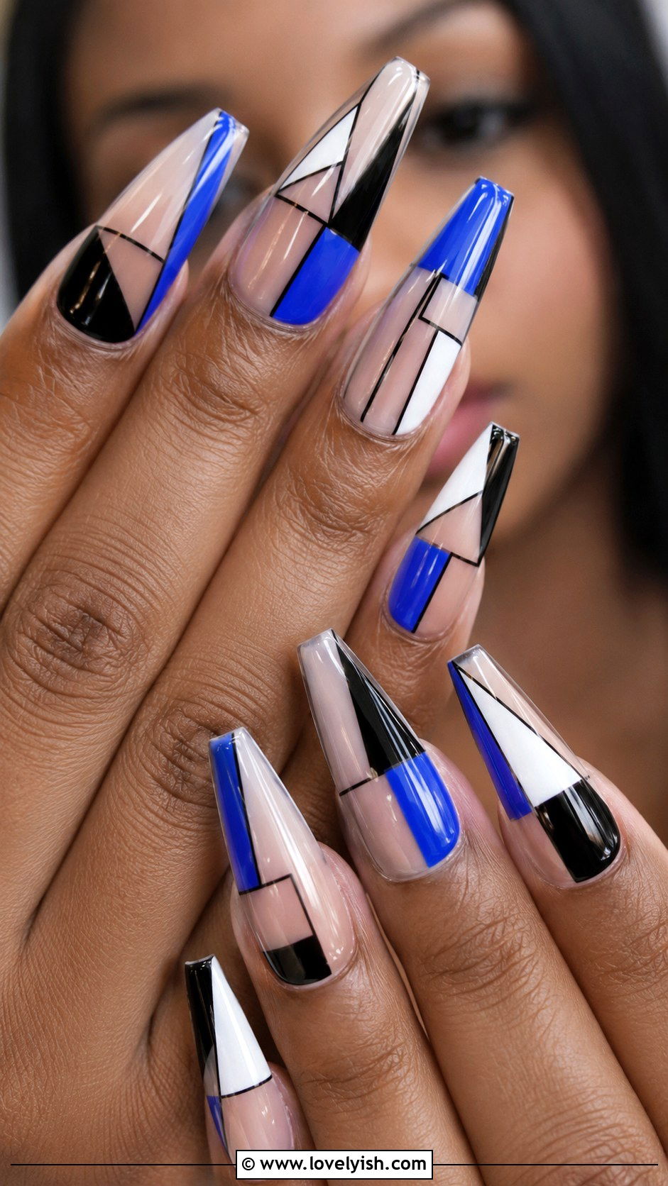 Negative Space Geometric Abstract Nails - 38 abstract nail art - 38 abstract nail art