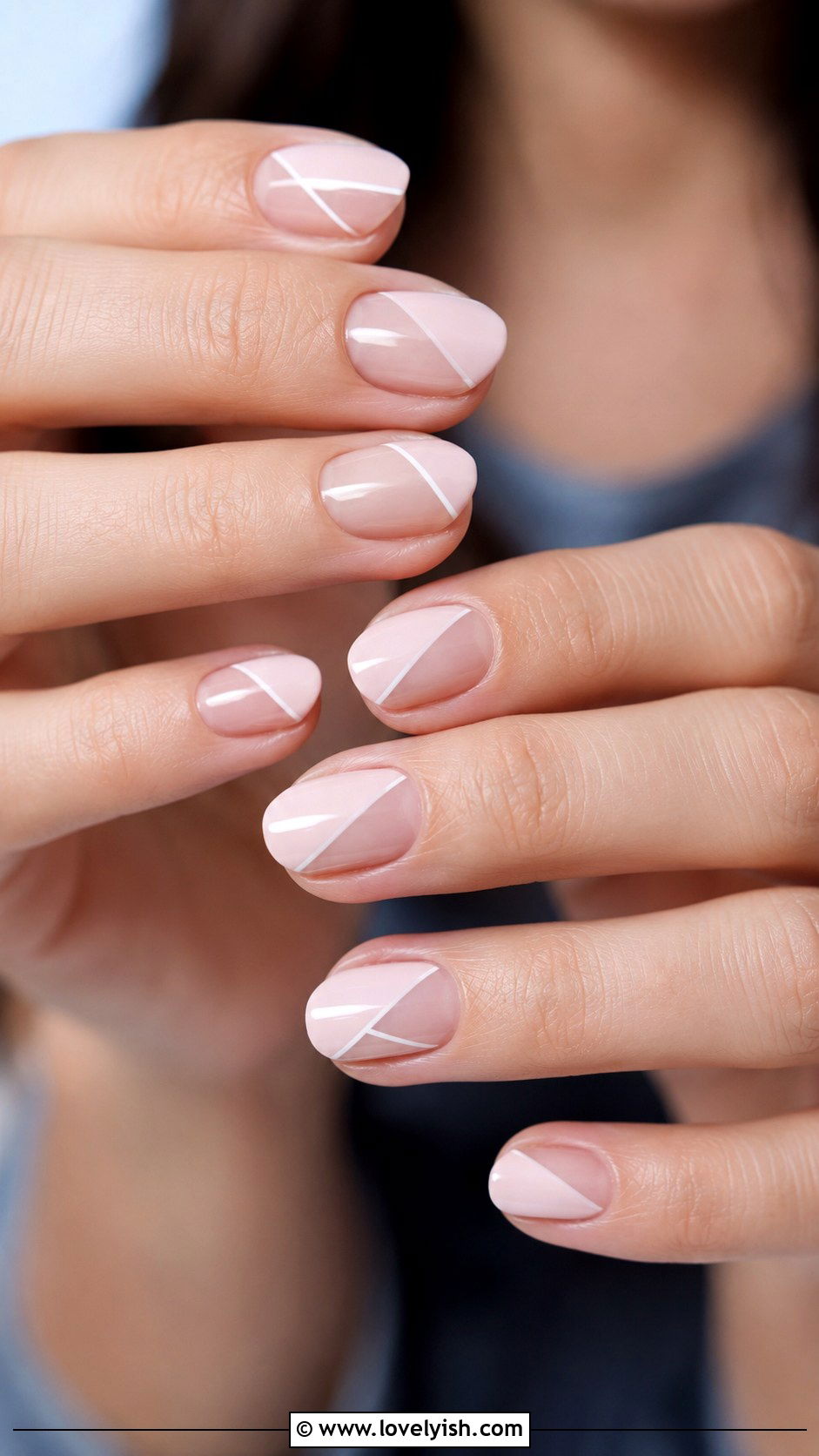 Negative Space Geometric Nails - 43 nail art ideas - 43 nail art ideas