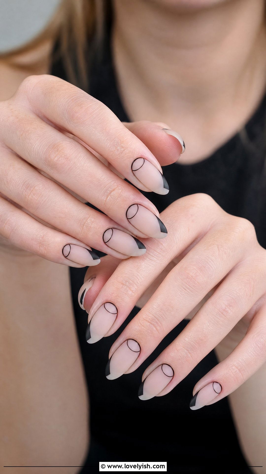 Negative Space Geometric Nails - 25 black and white nail art ideas - 25 black and white nail art ideas
