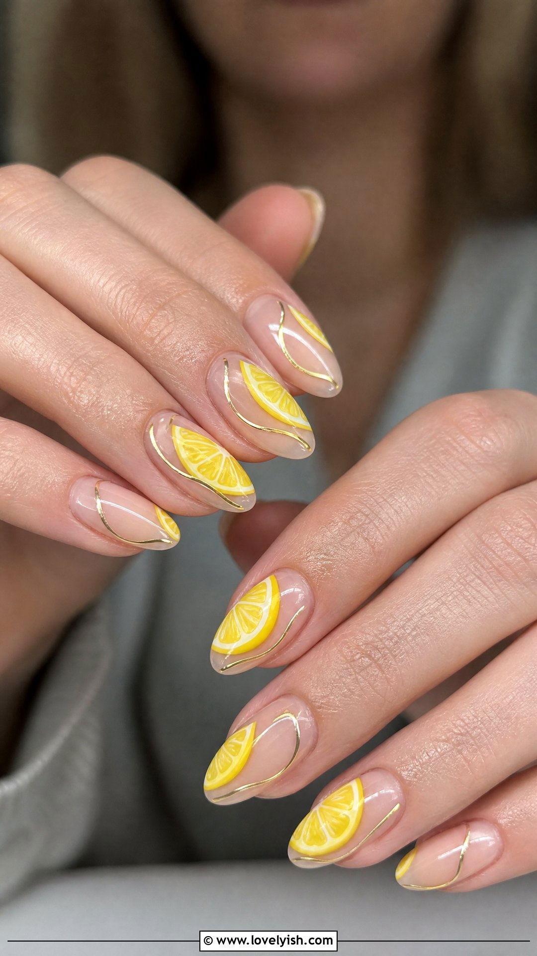 Negative Space Lemon Nails - 50 lemon nail design ideas - 50 lemon nail design ideas