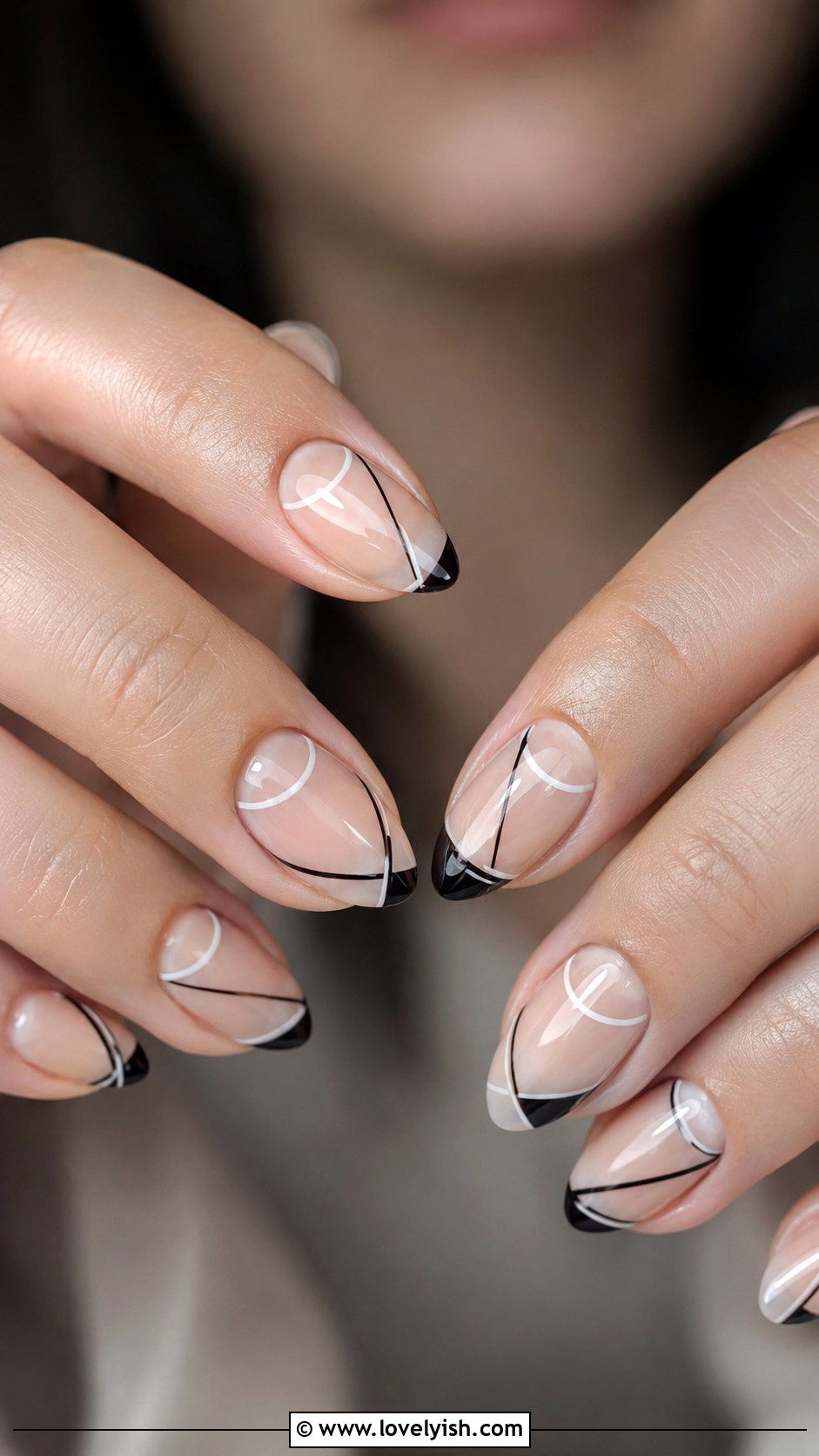 Negative Space Line Geometric Nails - 50 geometric nails - 50 geometric nails