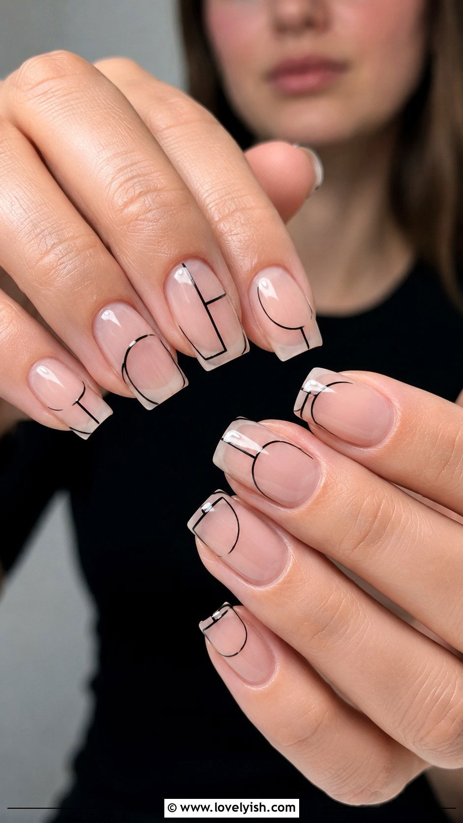 Negative Space Minimalist Gel X Nails - 50 gel x nails - 50 gel x nails