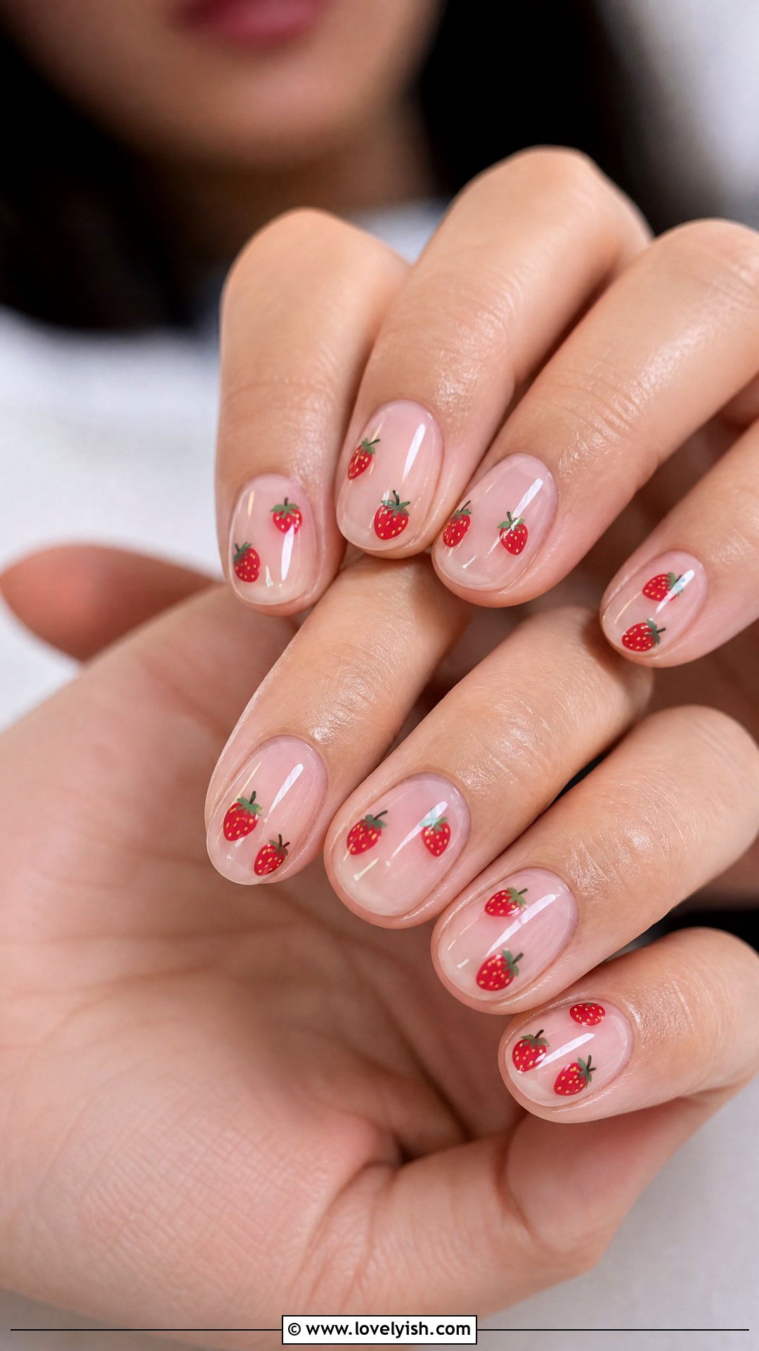 Negative Space Strawberry Nails - 50 strawberry nails - 50 strawberry nails