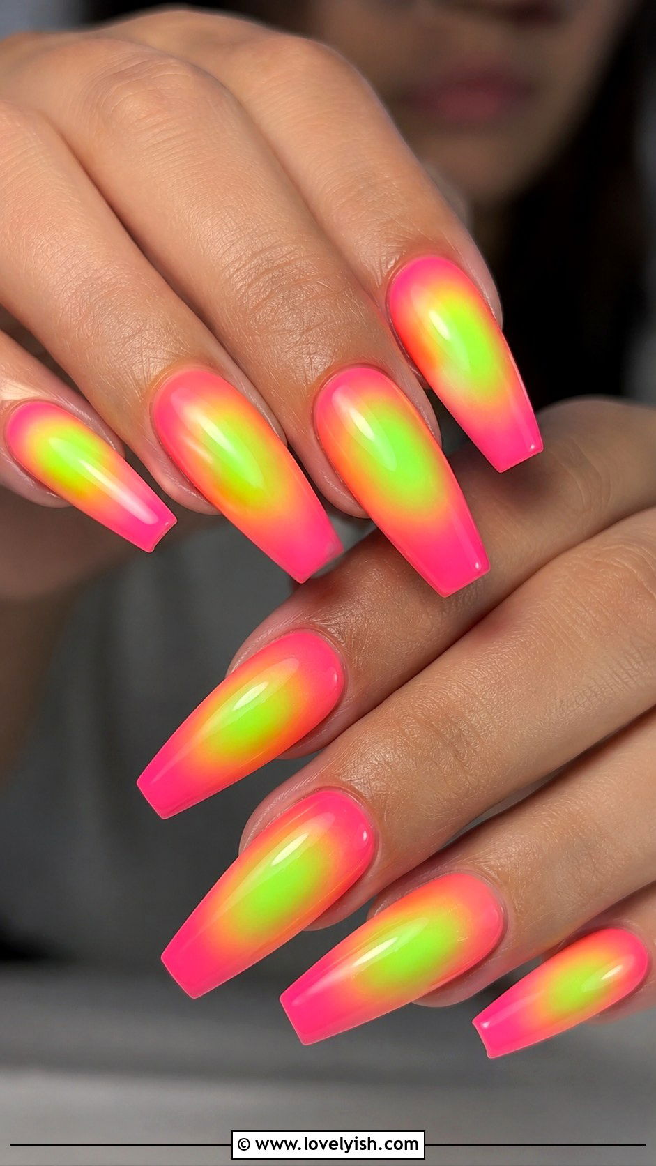 Neon Aura Gradient Nails - 50 nails - 50 nails