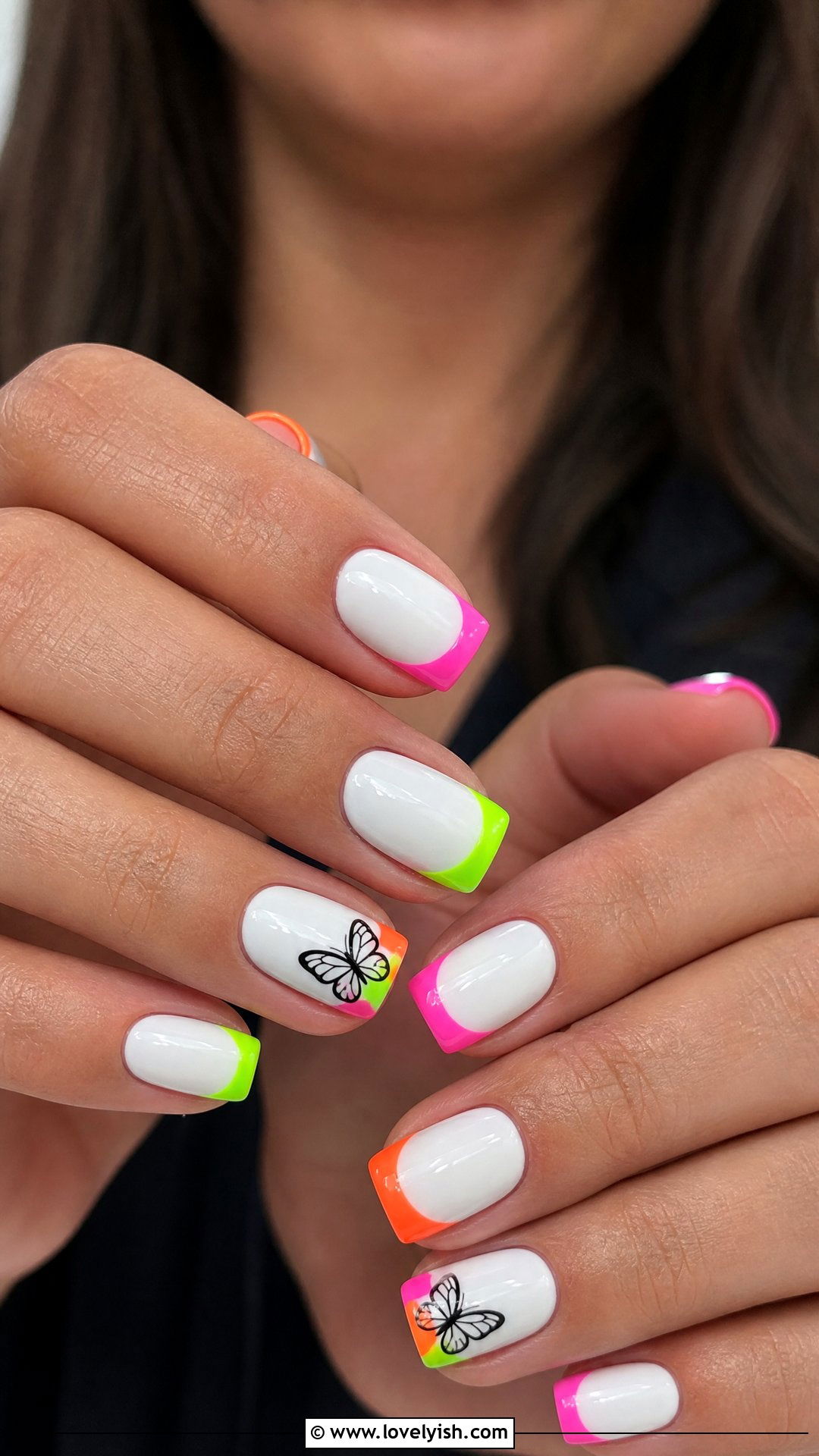 Neon Butterfly Tip Nails - 50 butterfly nails - 50 butterfly nails