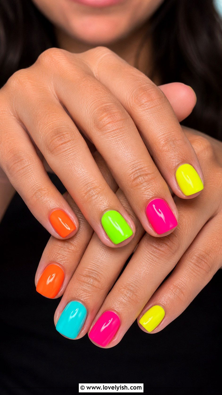 Neon Color Block Vacation Nails - 50 vacation nails - 50 vacation nails