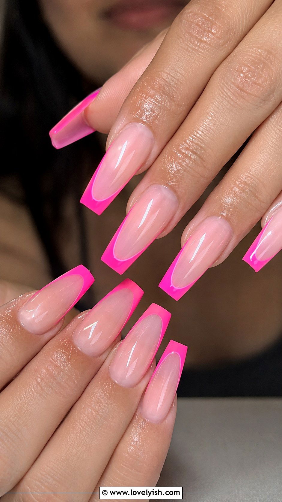 Neon French Tip Nails - 42 french nail designs - 42 french nail designs