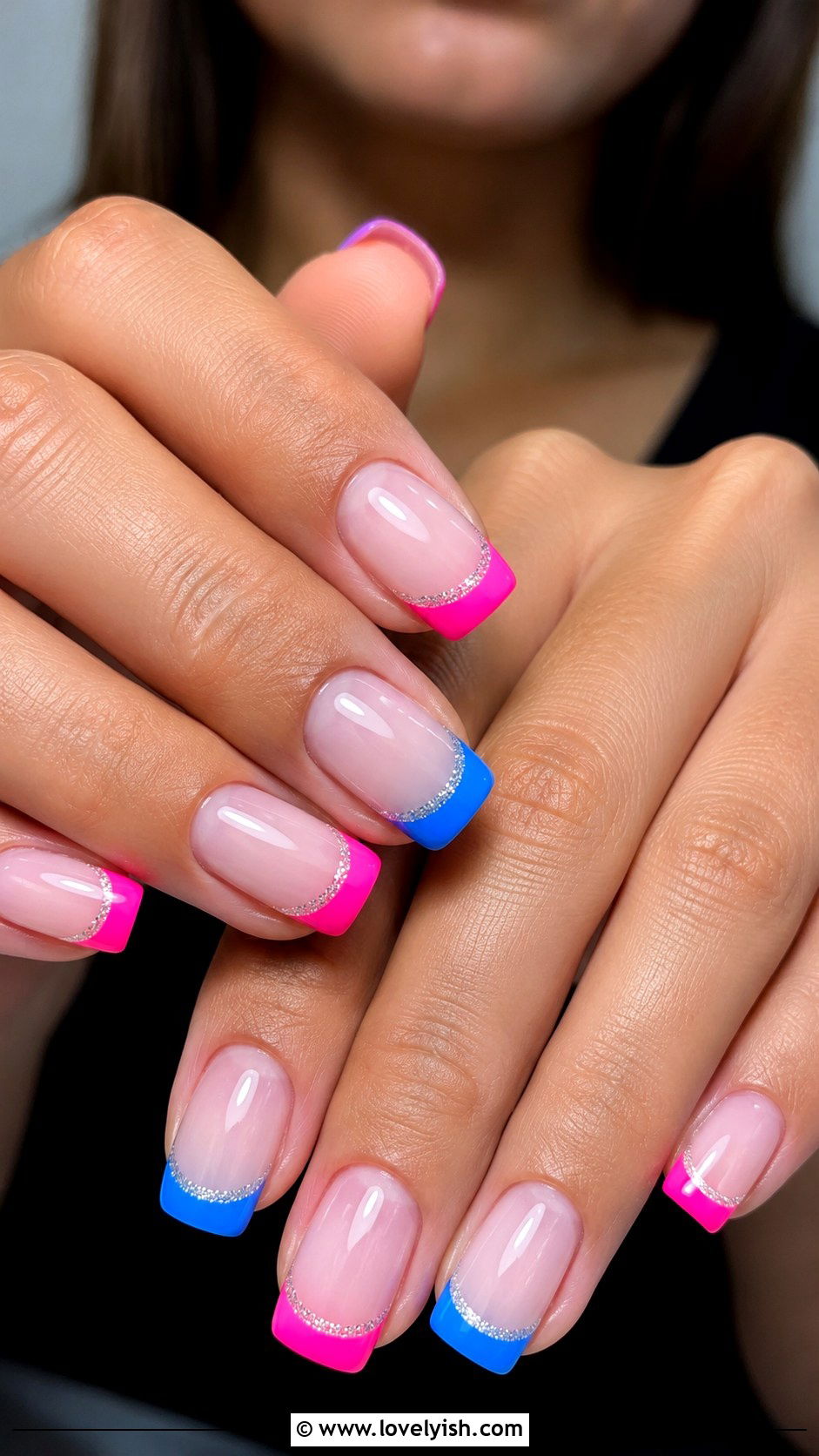 Neon French Tip Y2K Nails - 25 y2k nail designs - 25 y2k nail designs