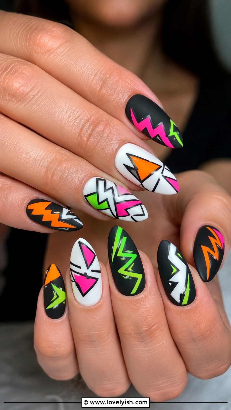 Neon Geometric Nails - 50 geometric nails - 50 geometric nails