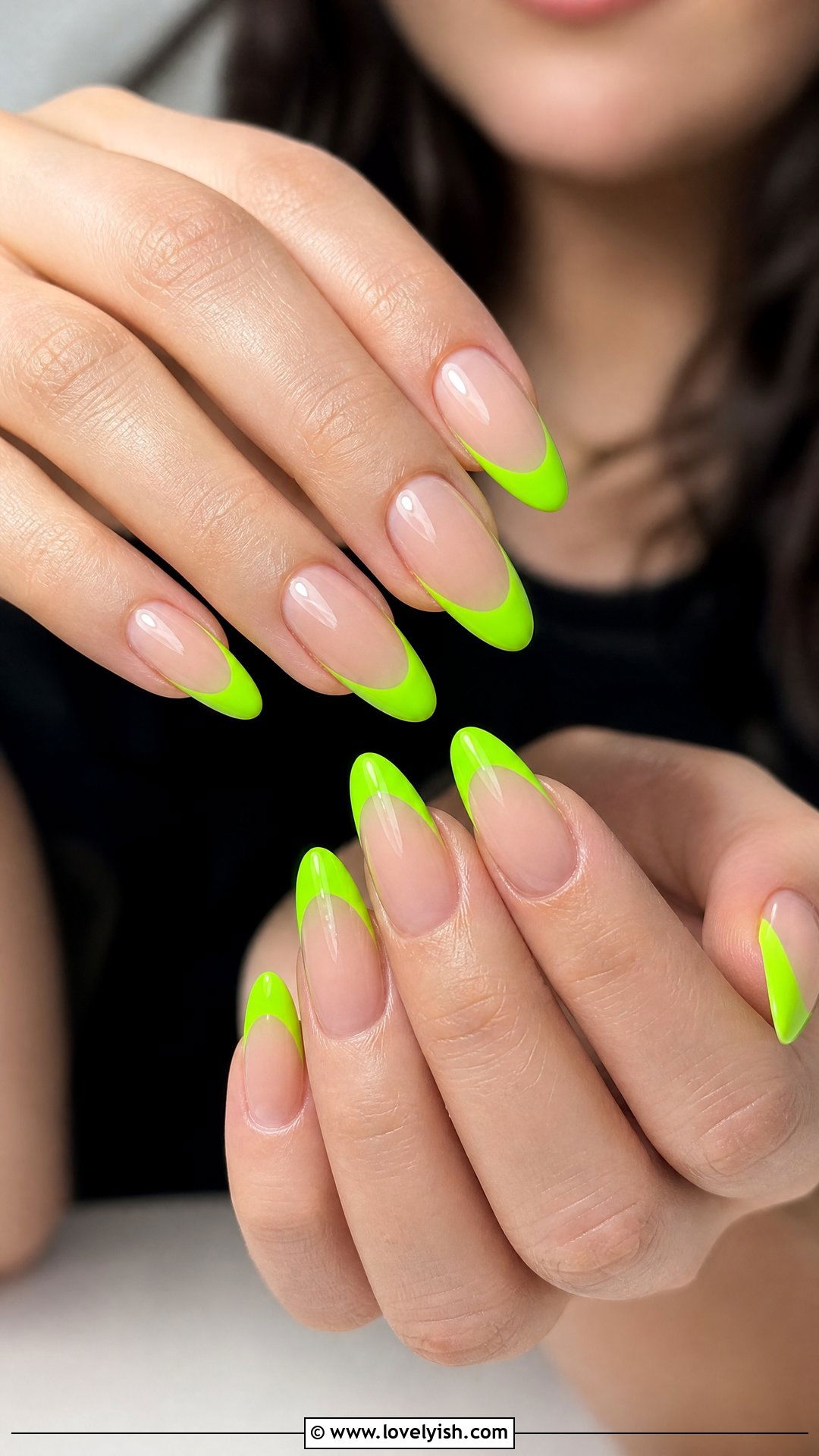 Neon Green French Tip Nails - 50 colored french tip nails - 50 colored french tip nails