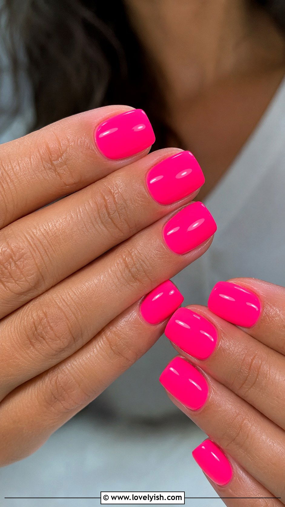 Neon Hot Pink Glossy Nails - 25 hot pink nail designs - 25 hot pink nail designs