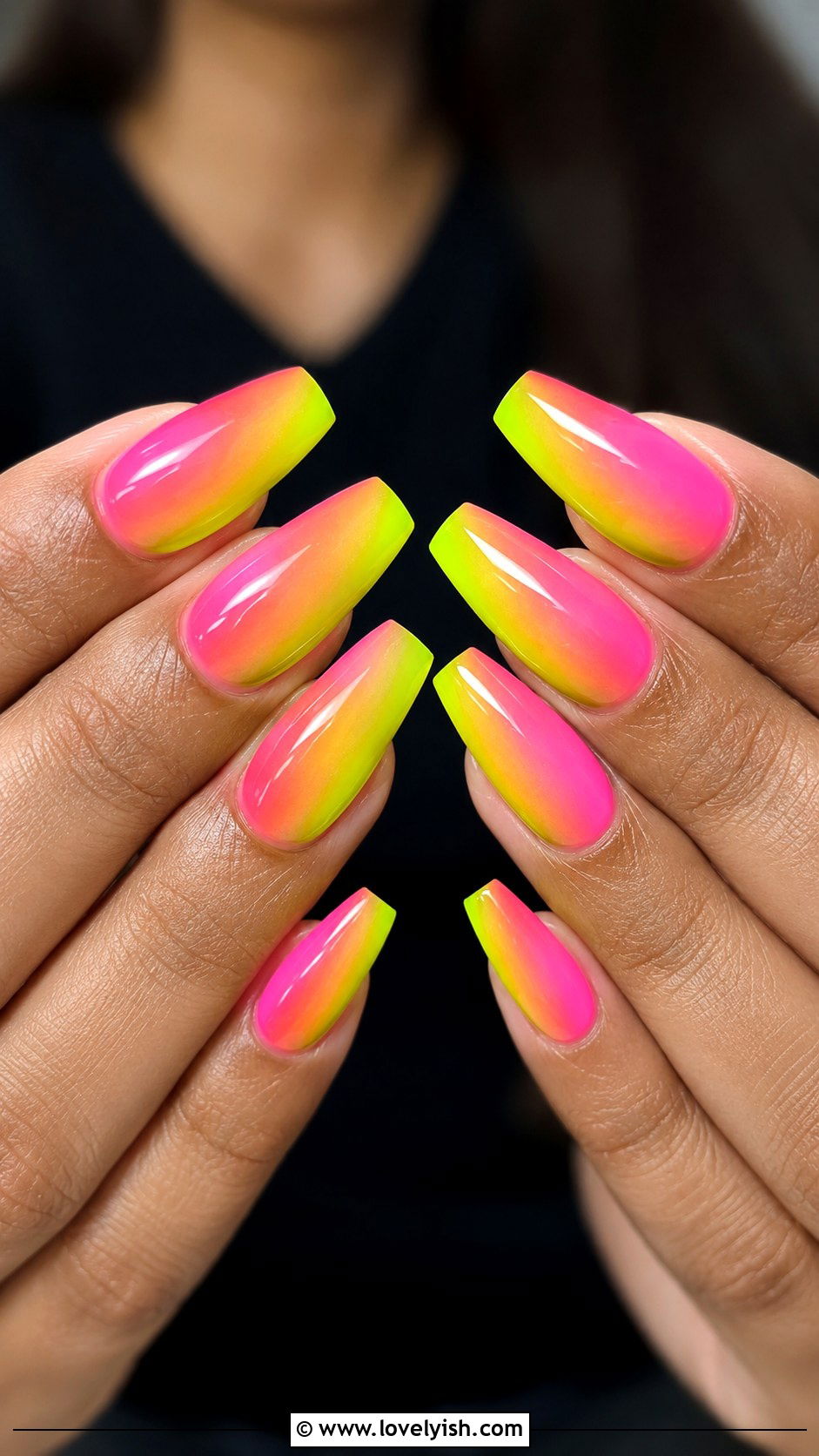 Neon Nails With Gradient Glow - 43 nail art ideas - 43 nail art ideas