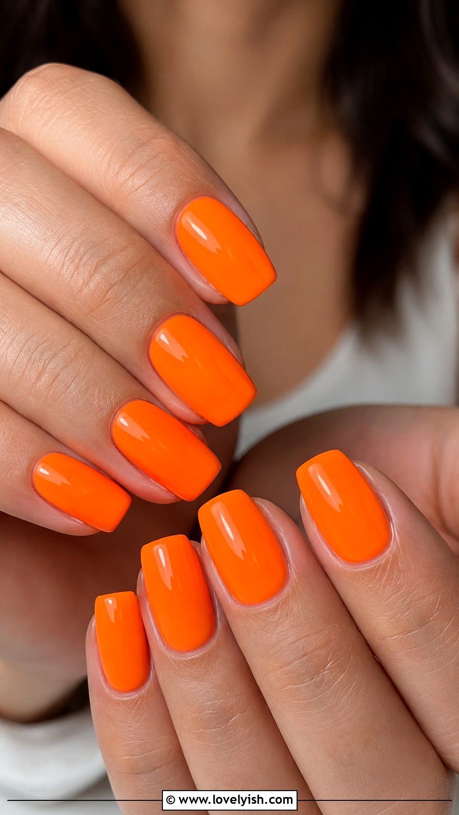 Neon Orange Sunset Nails - 50 beach nails - 50 beach nails