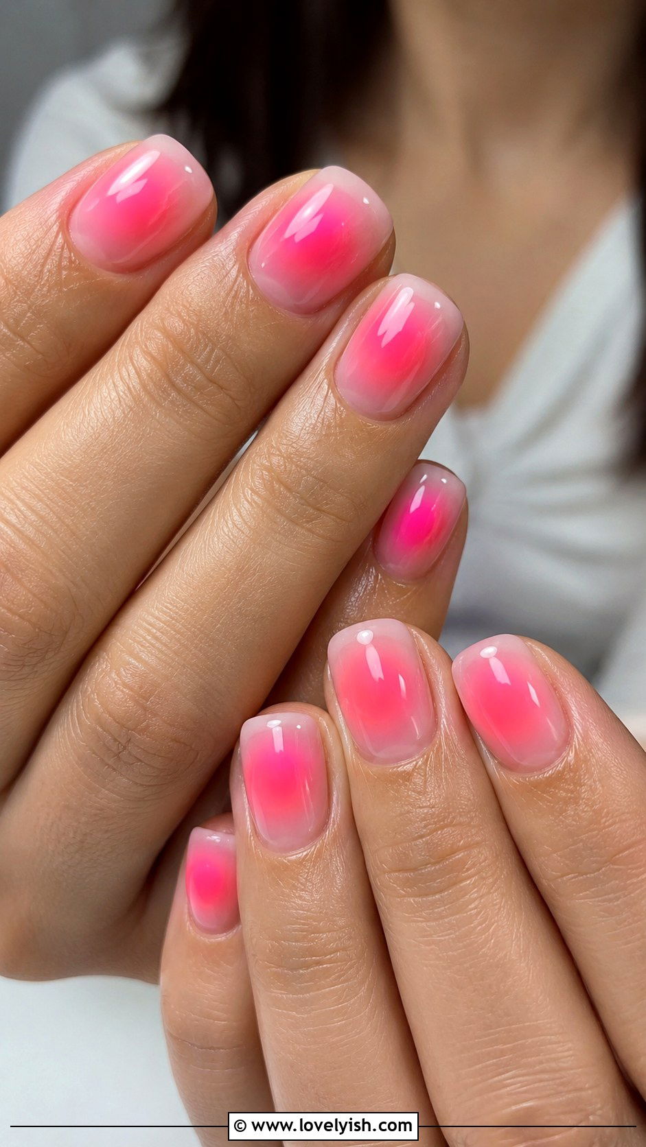 Neon Pink Aura Nails - 38 beach nail designs - 38 beach nail designs