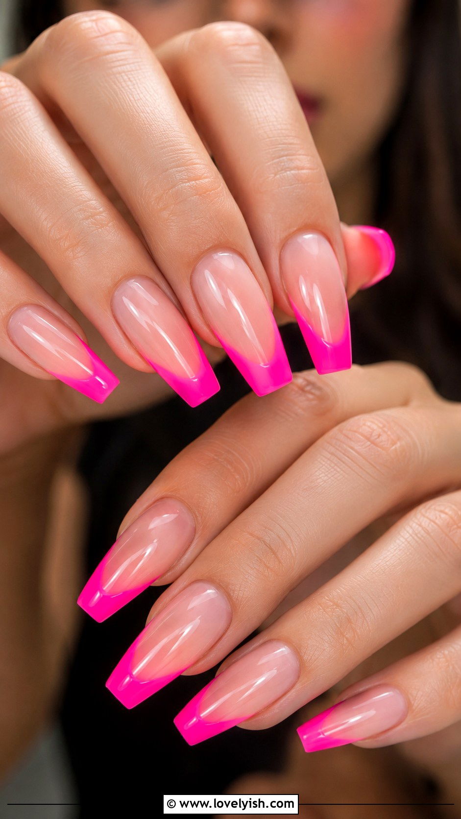 Neon Pink French Tip Nails - 50 pink french tip nails - 50 pink french tip nails
