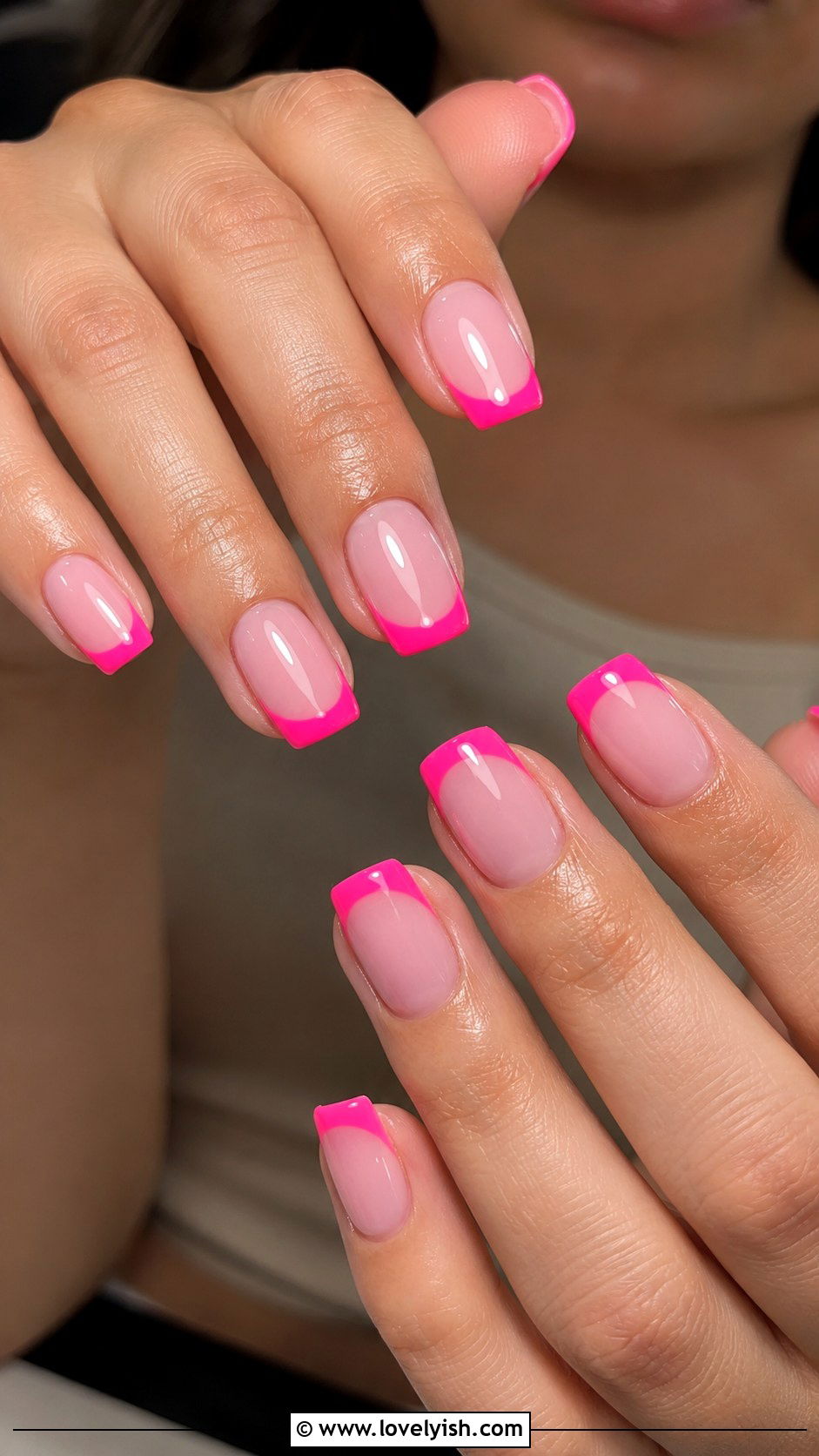 Neon Pink Tip Nails - 35 nail art design ideas - 35 nail art design ideas