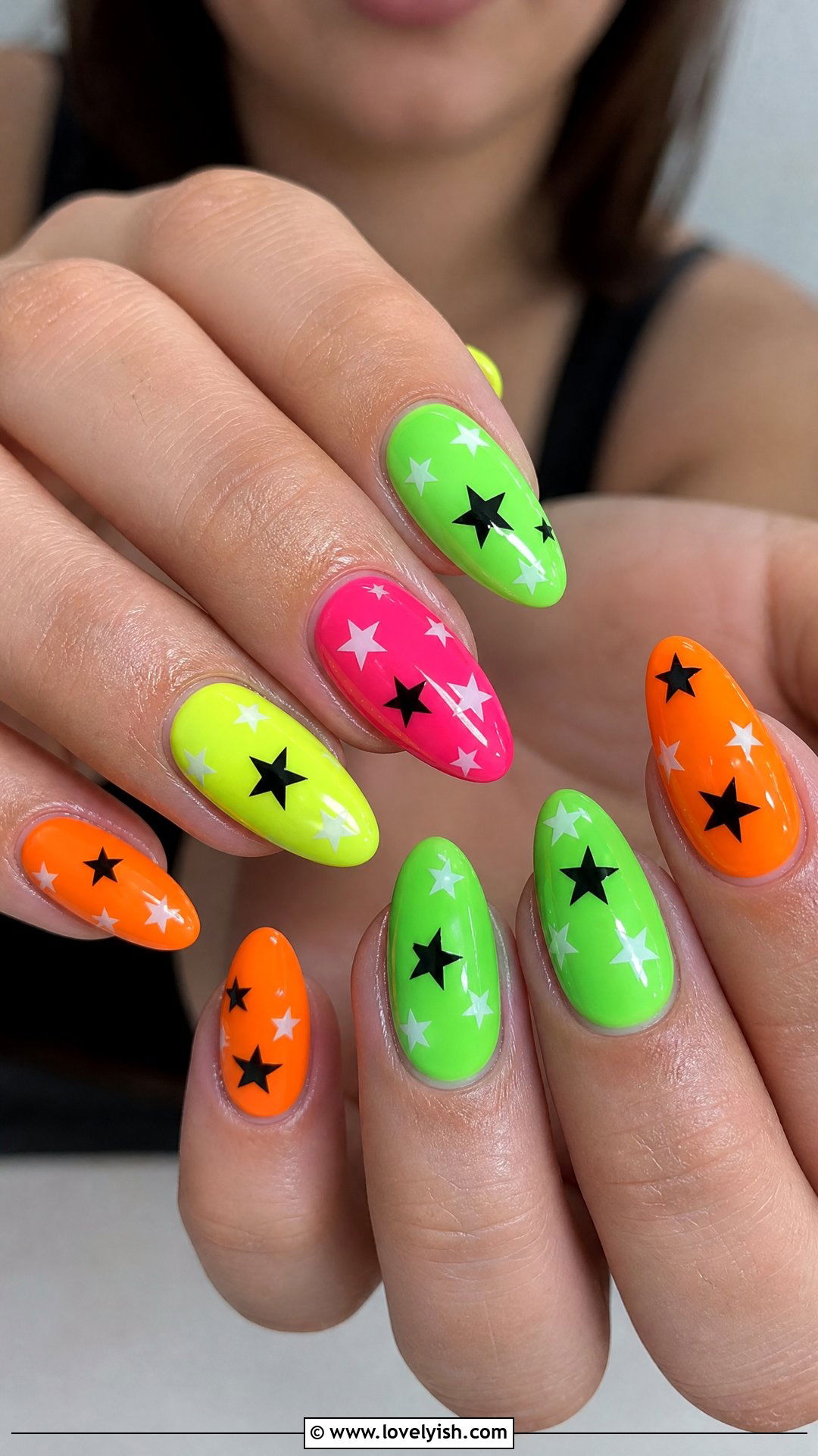 Neon Star Nails - 50 star nails - 50 star nails