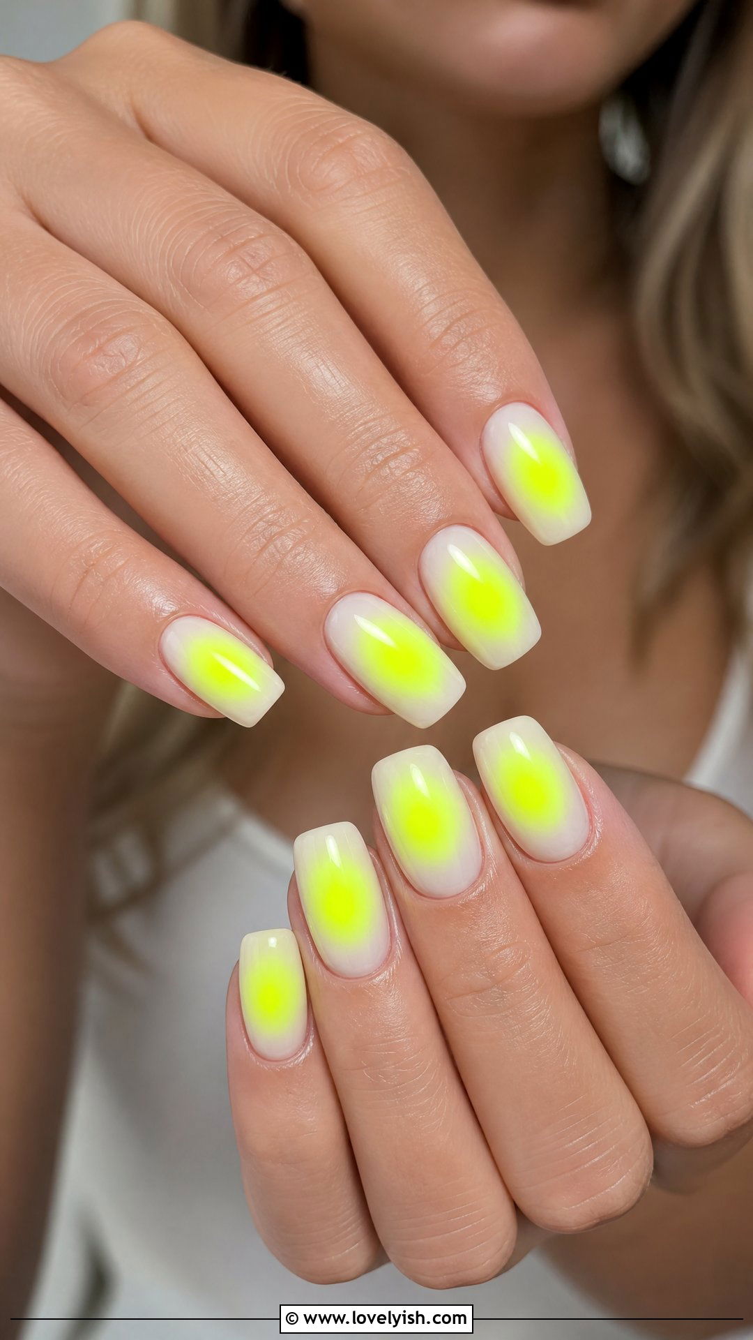 Neon Yellow Aura Nails - 25 aura nail designs - 25 aura nail designs