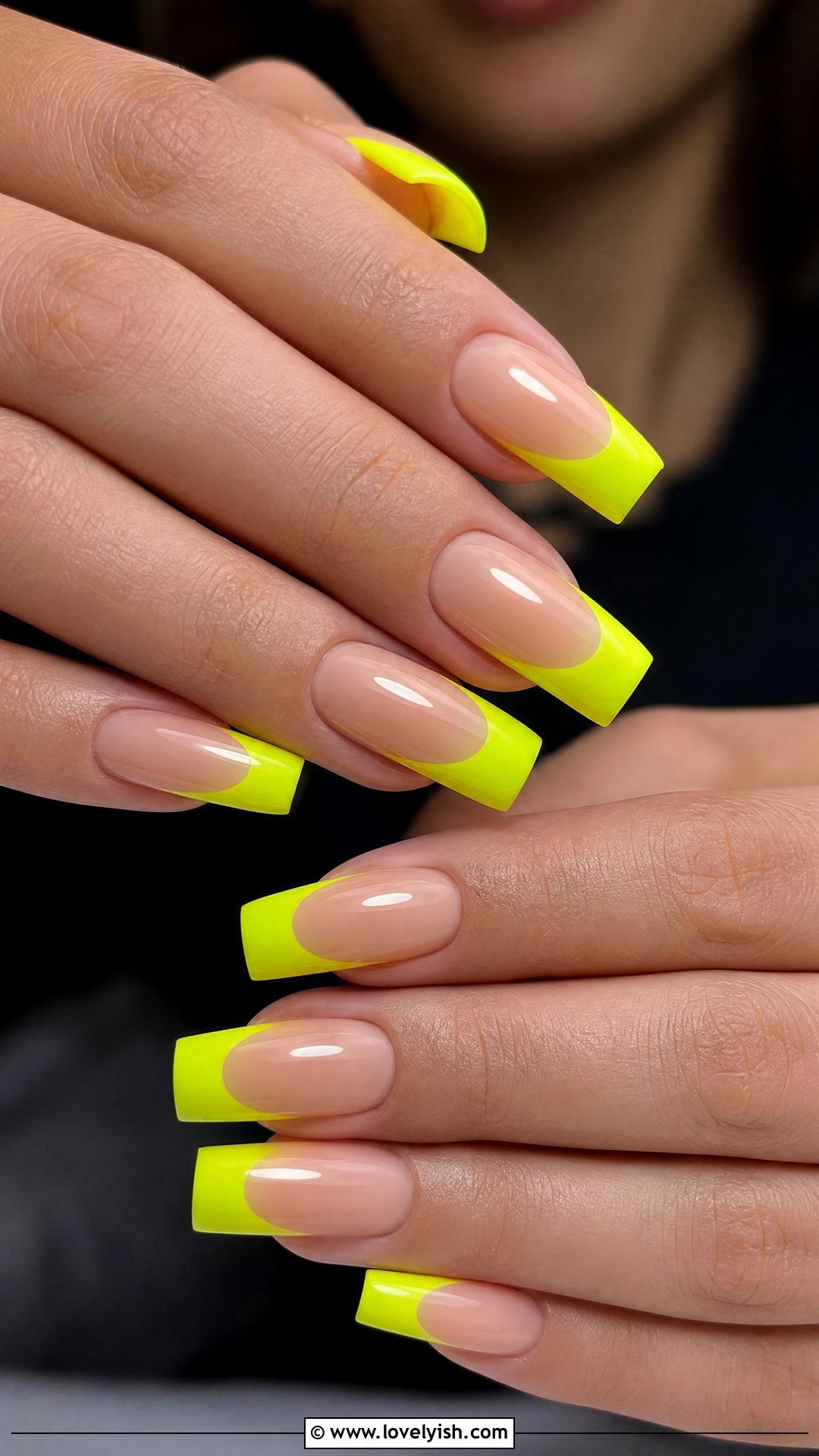 Neon Yellow Tip Nails - 50 medium nails - 50 medium nails