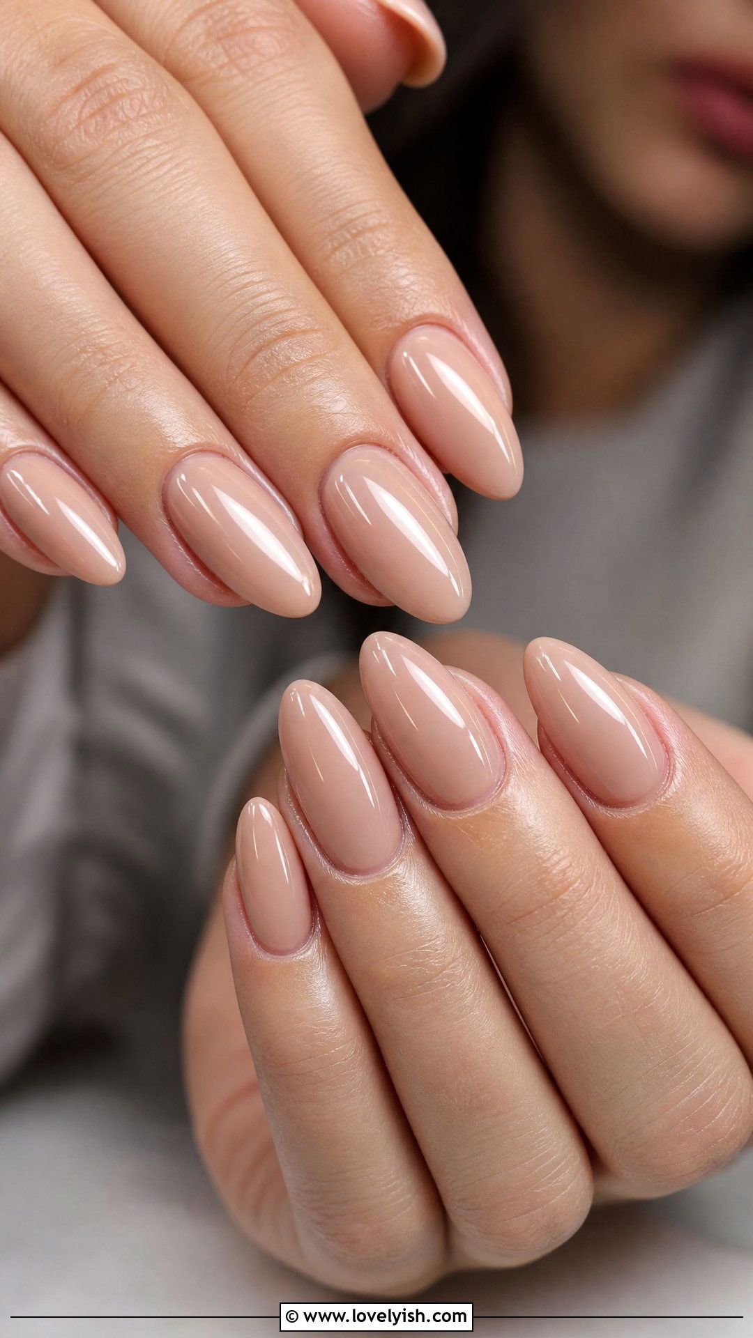 Nude Almond Glossy Wedding Nails - 50 classic wedding nails - 50 classic wedding nails