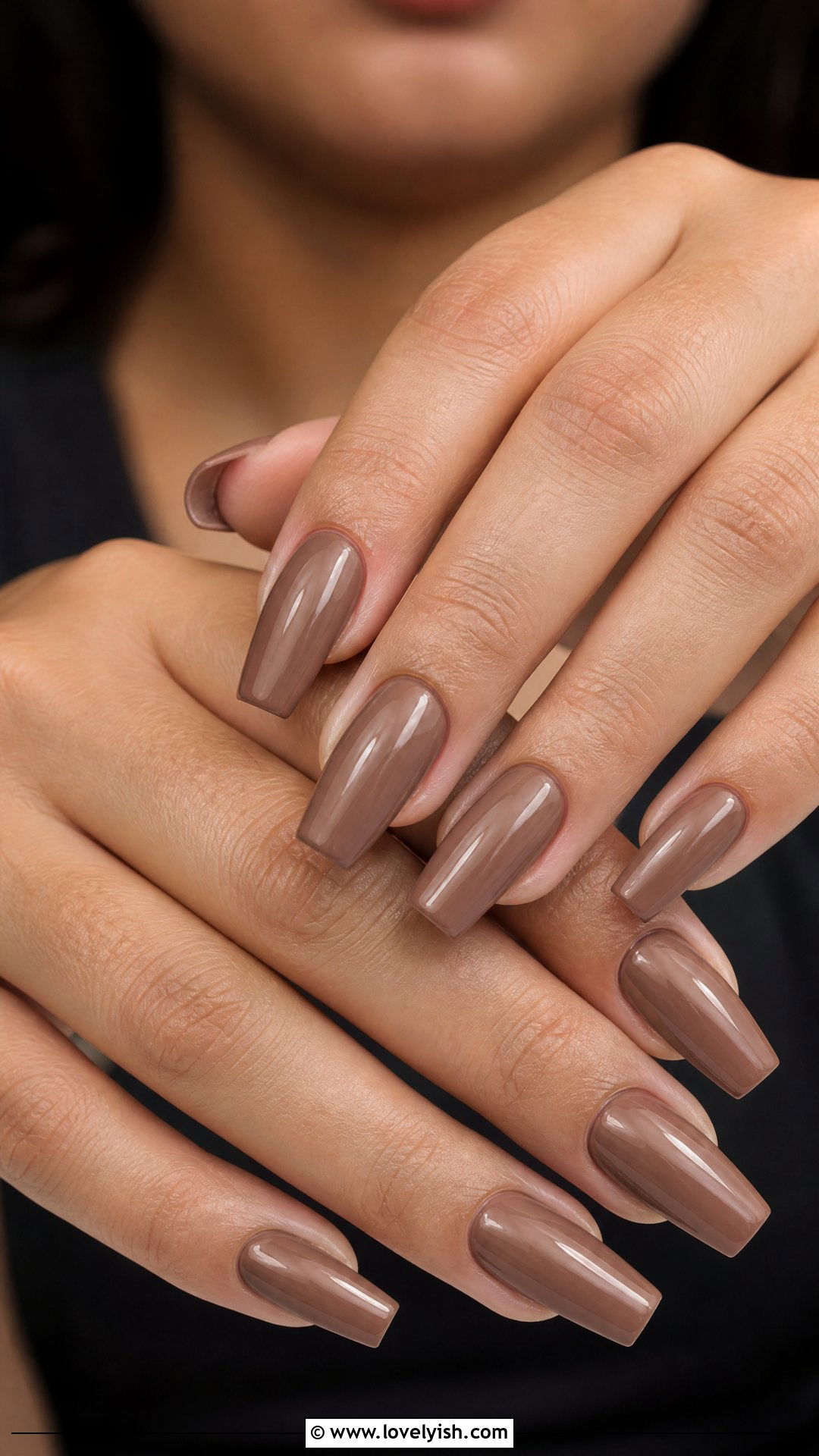 Nude Brown Coffin Nail Extensions - 48 nail extensions - 48 nail extensions