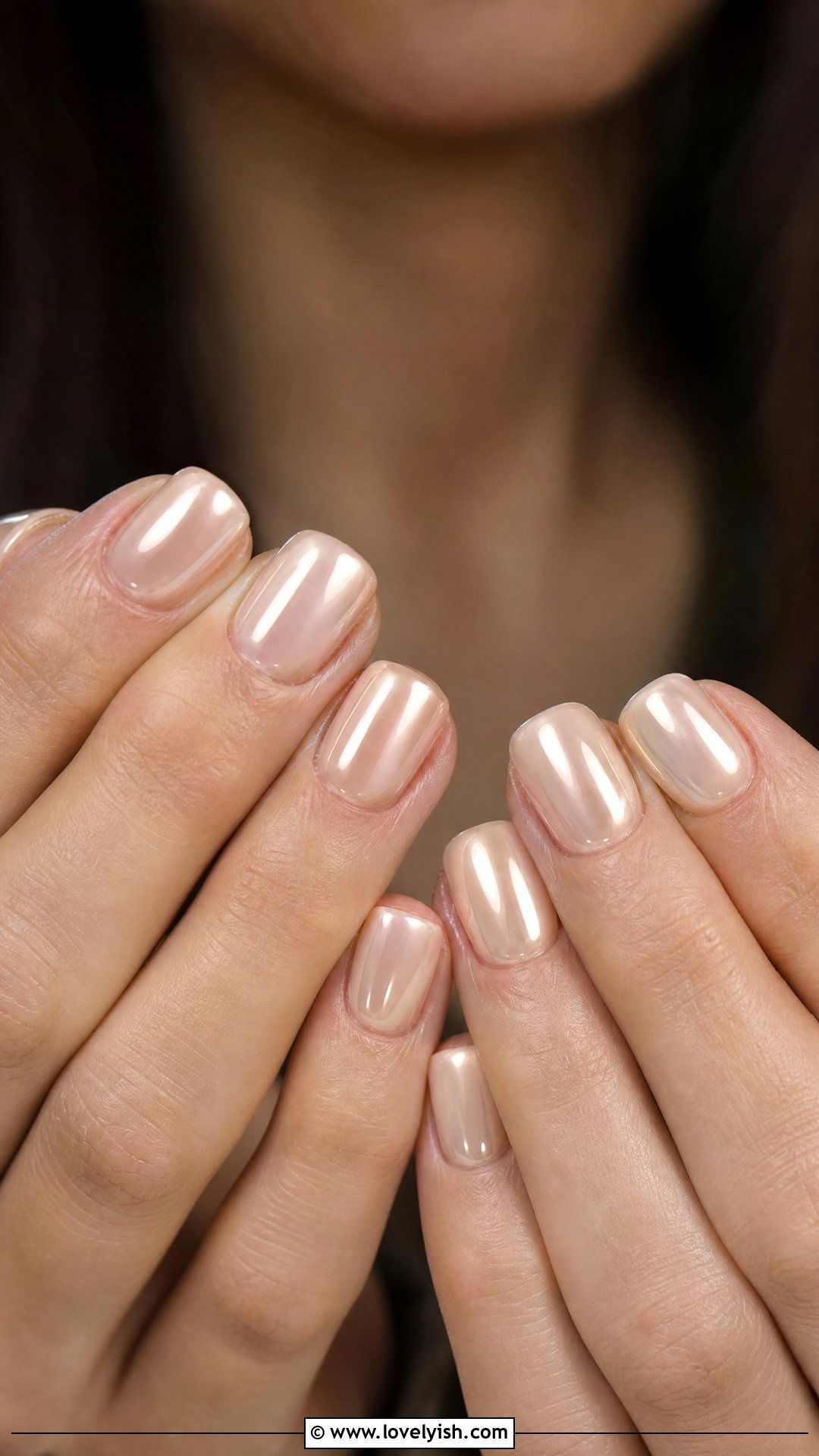 Nude Chrome Short Acrylic Nails - 50 short acrylic nails - 50 short acrylic nails